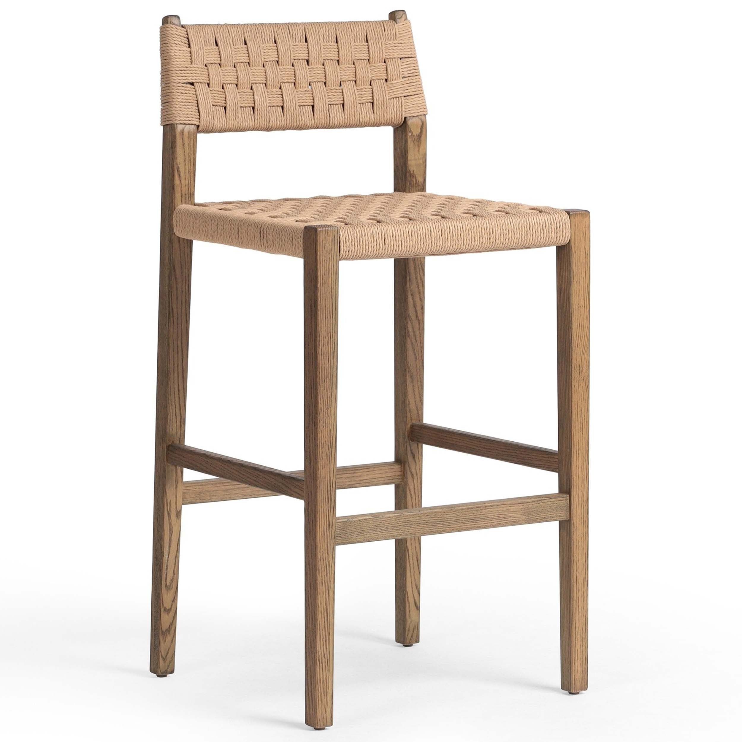 Hamlin Bar + Counter Stool, Double Twisted Paper Cord
