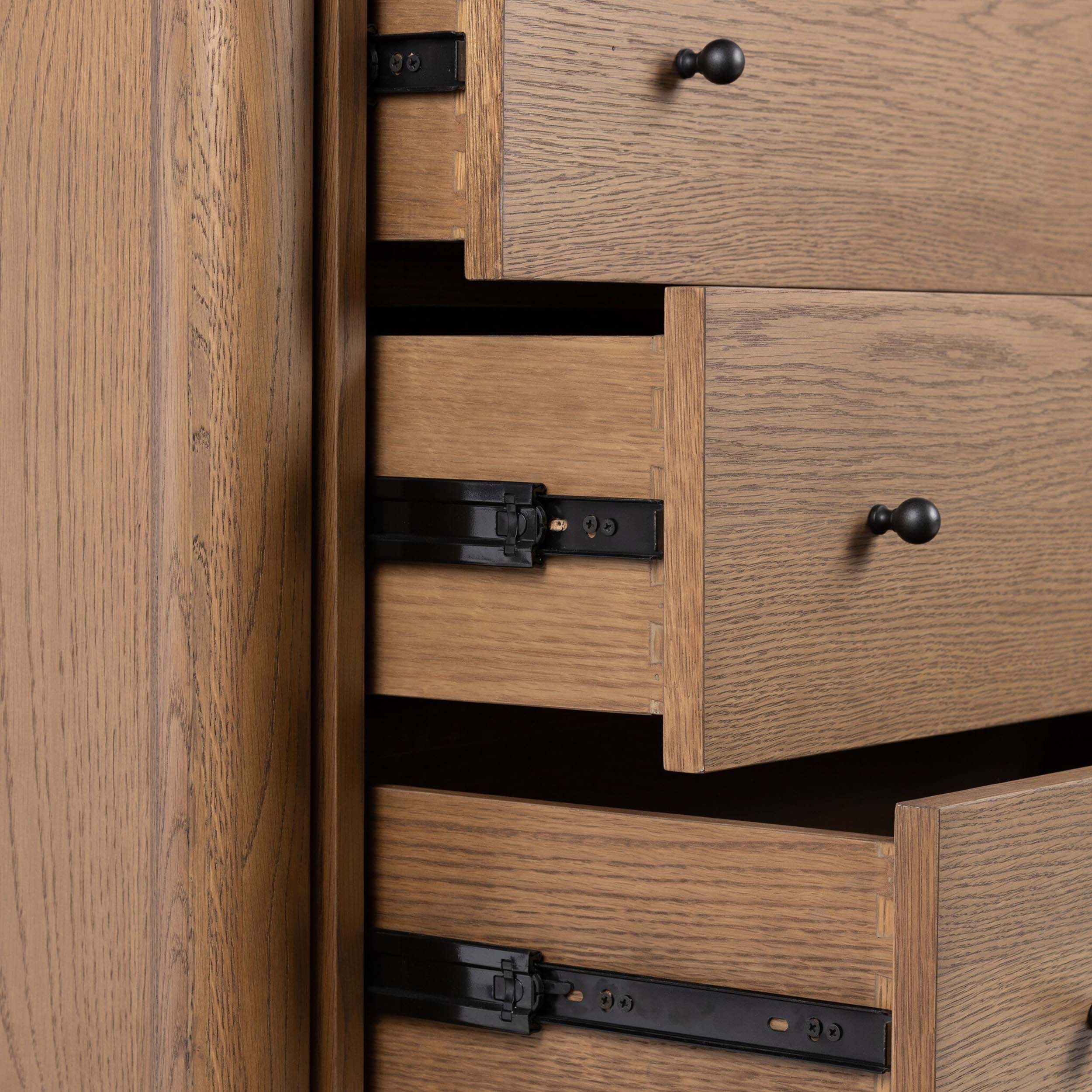 Roark 6 Drawer Dresser, Amber Oak Veneer
