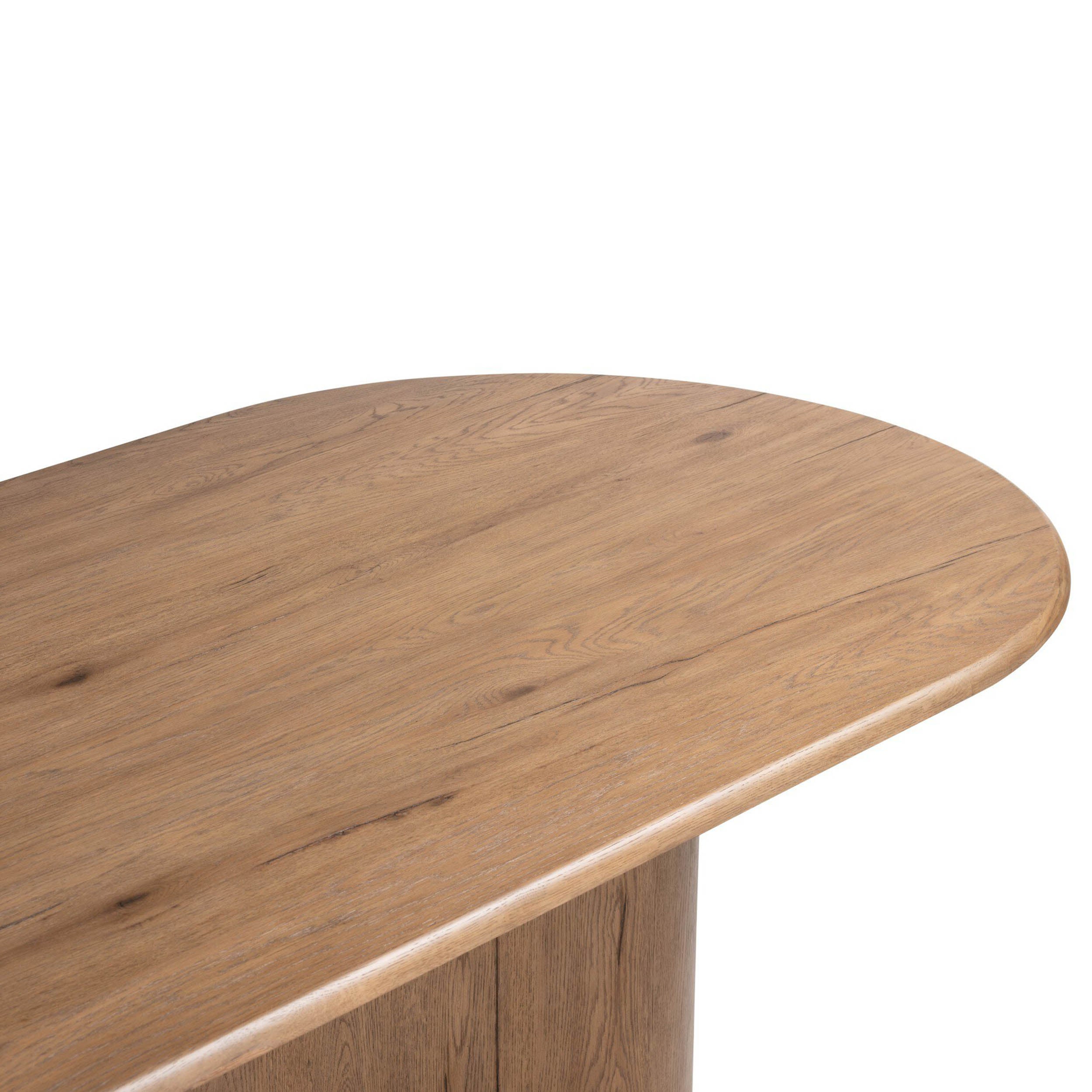 Olexey Oval Dining Table, Rubbed Light Oak