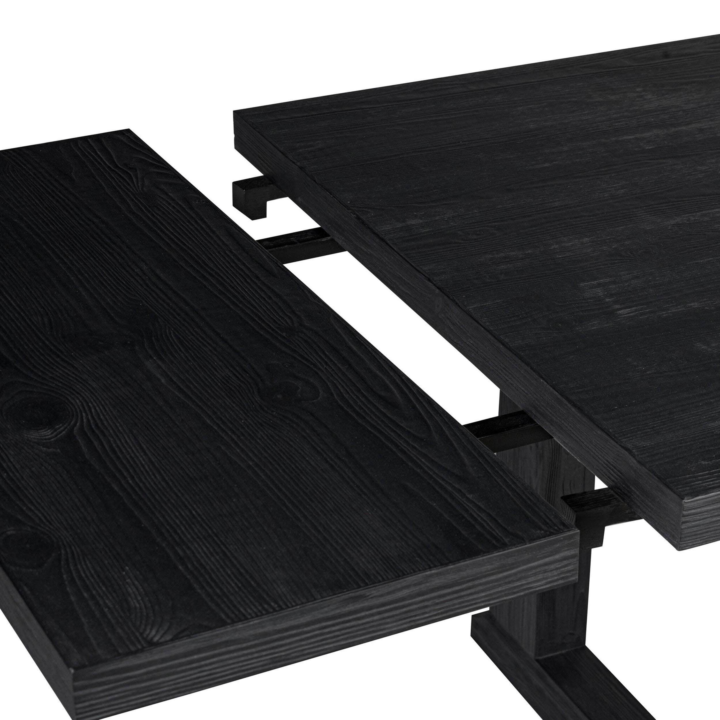 Otto Extension Dining Table, Black Pine