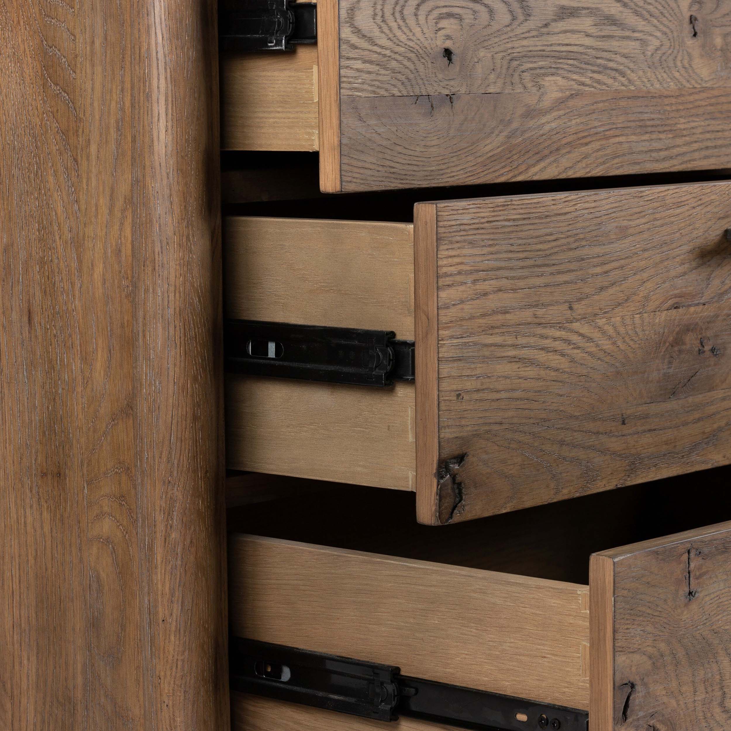 Glenview 9 Drawer Dresser, Weathered Oak Veneer