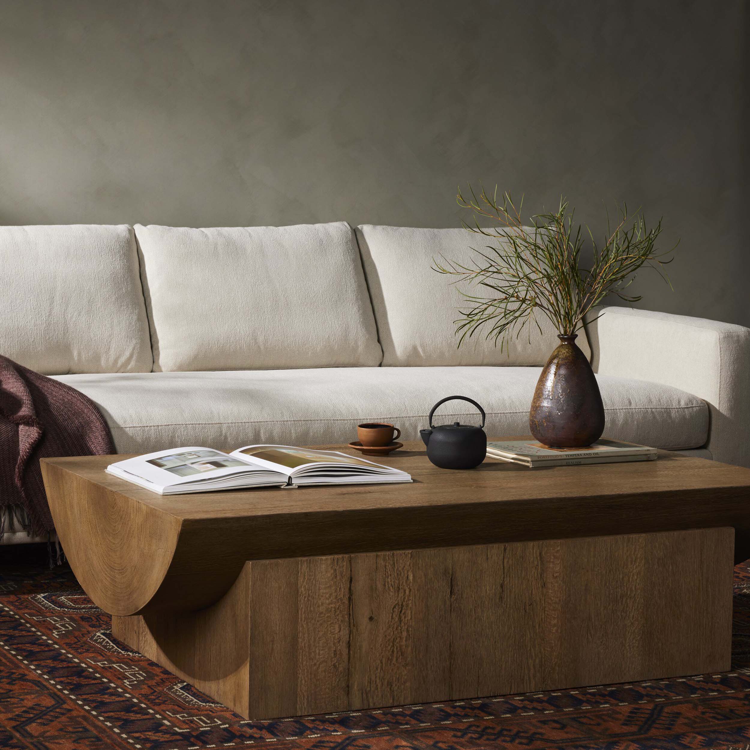 Elbert Coffee Table, Rustic Oak Veneer