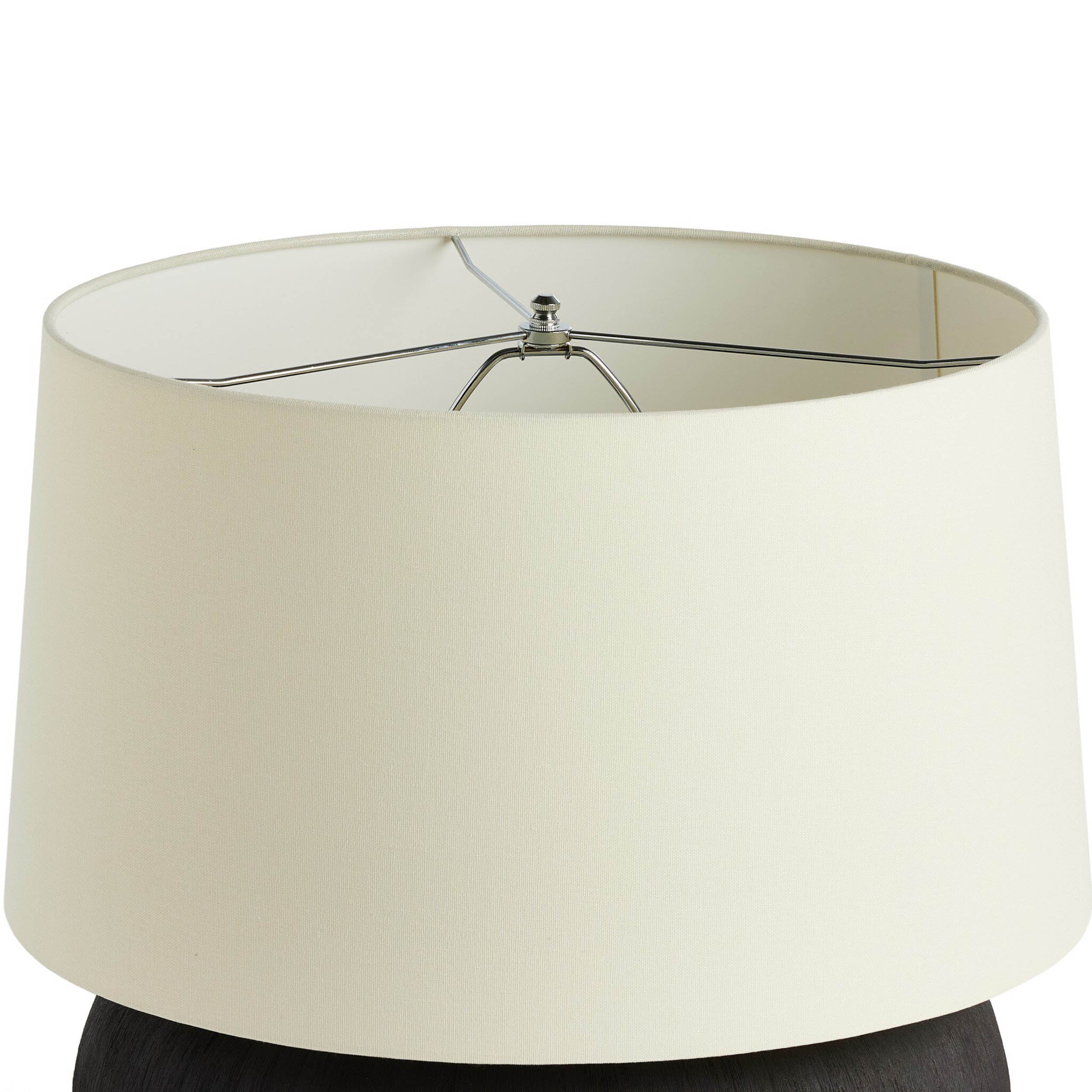 Kragen Table Lamp, Textured Matte Black Porcelain Ceramic