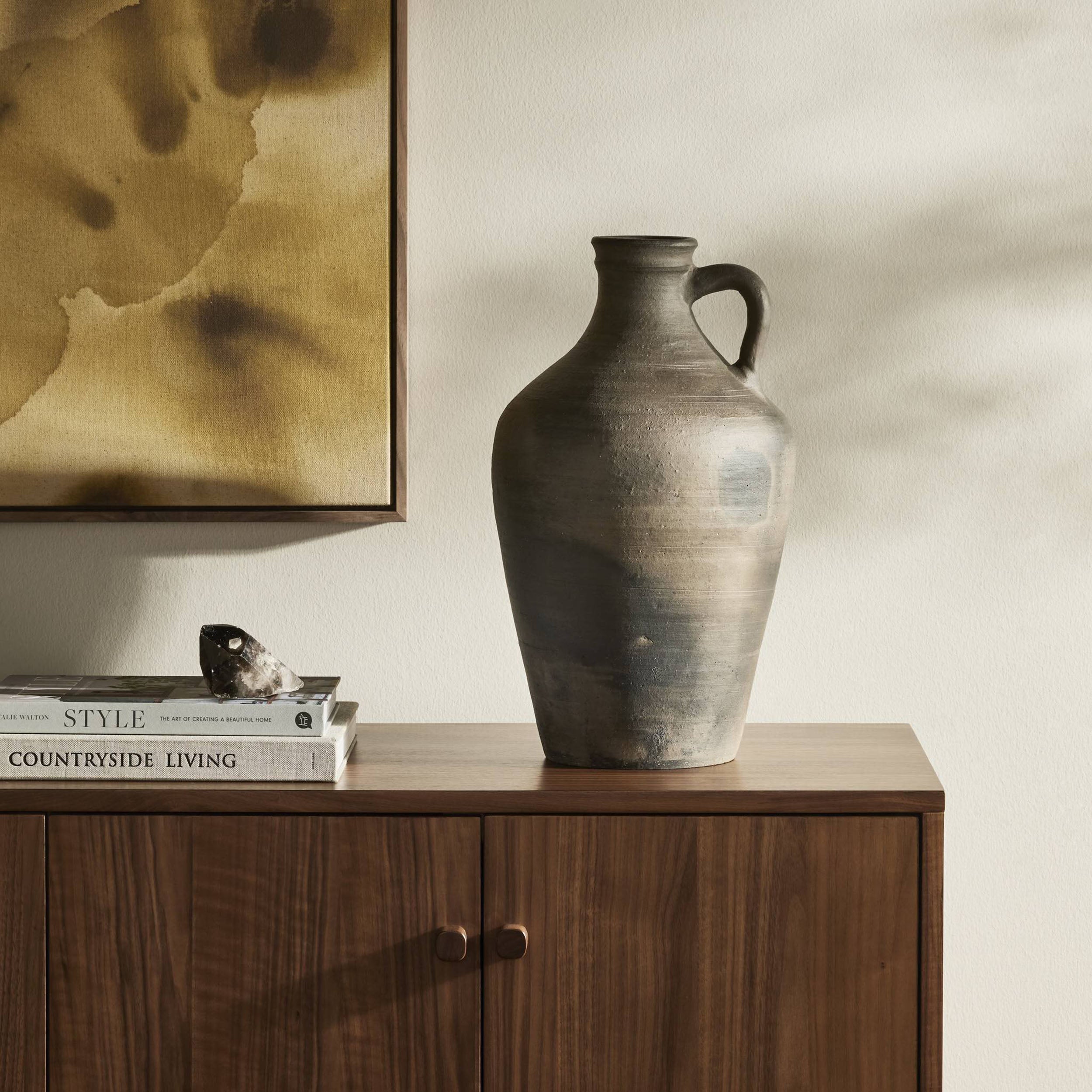 Kamari Vessel, Aged Black Terracotta