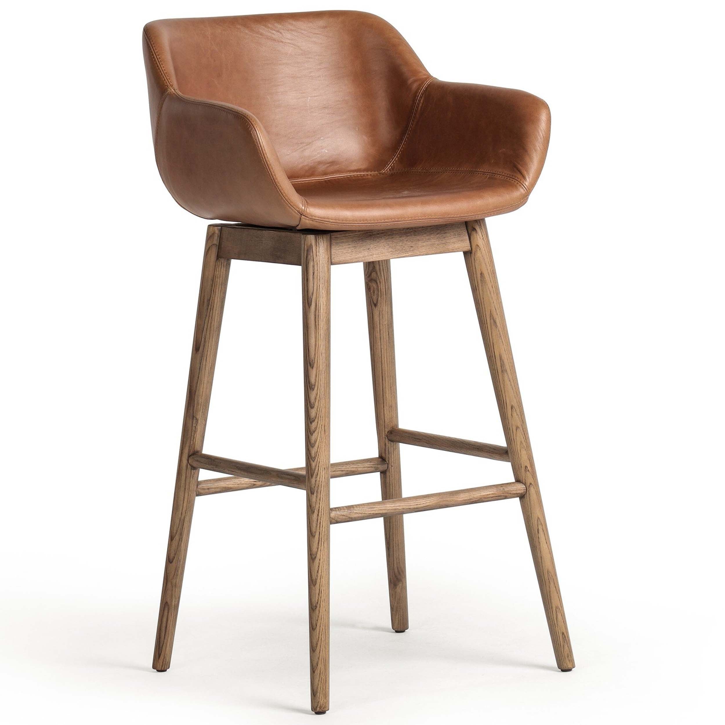 Hannah Swivel Bar + Counter Stool, Sonoma Chestnut