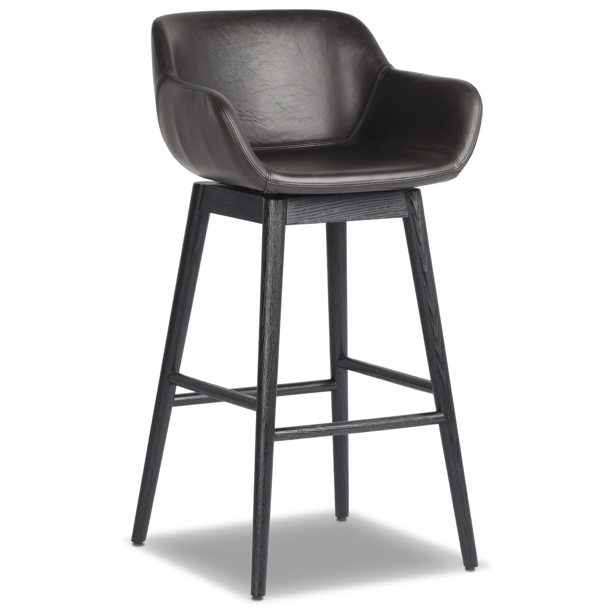 Hannah Swivel Bar + Counter Stool, Sonoma Black