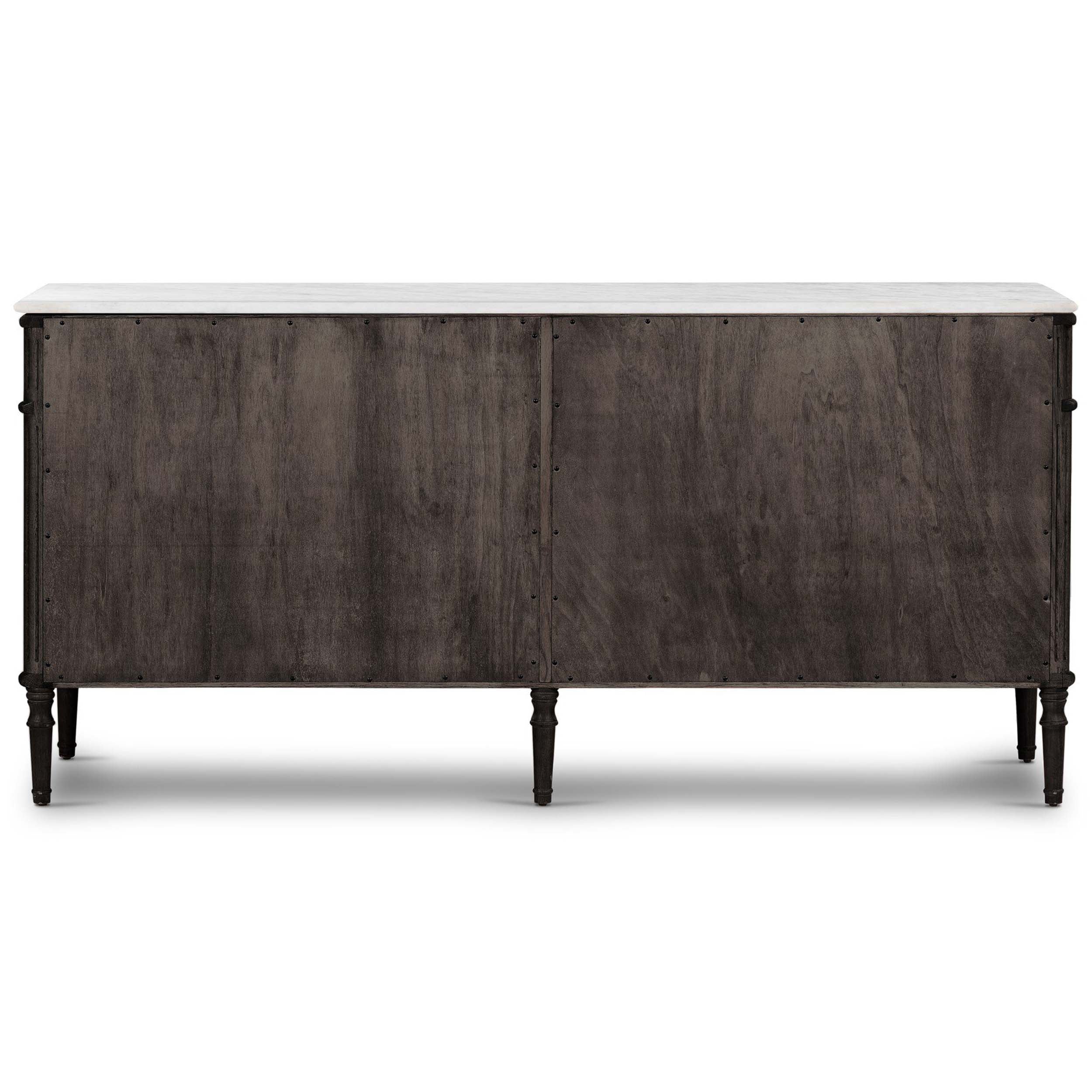 Toulouse 6 Drawer Dresser, Distressed Black/Polished White