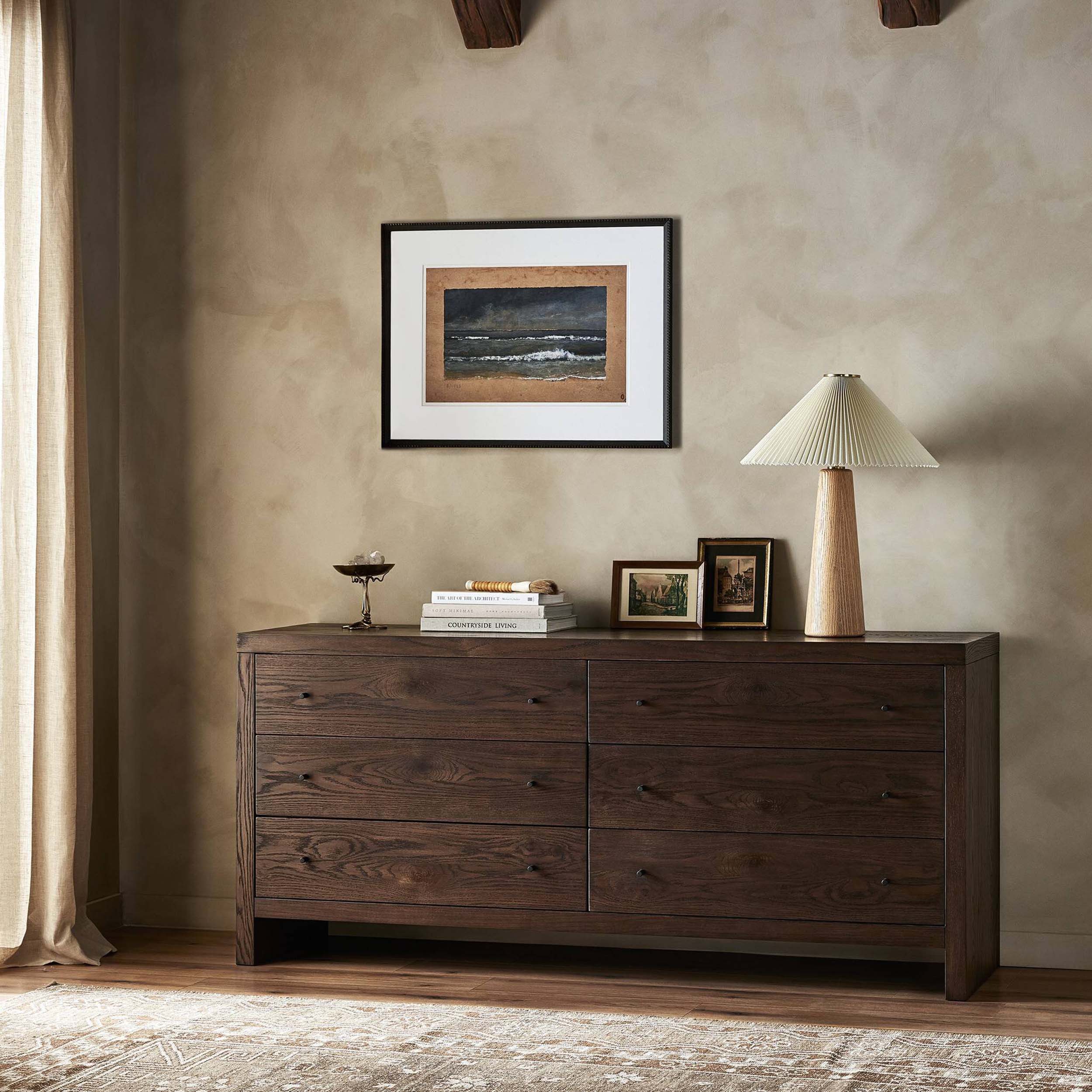 Torrington 6 Drawer Dresser, Umber Oak Resawn