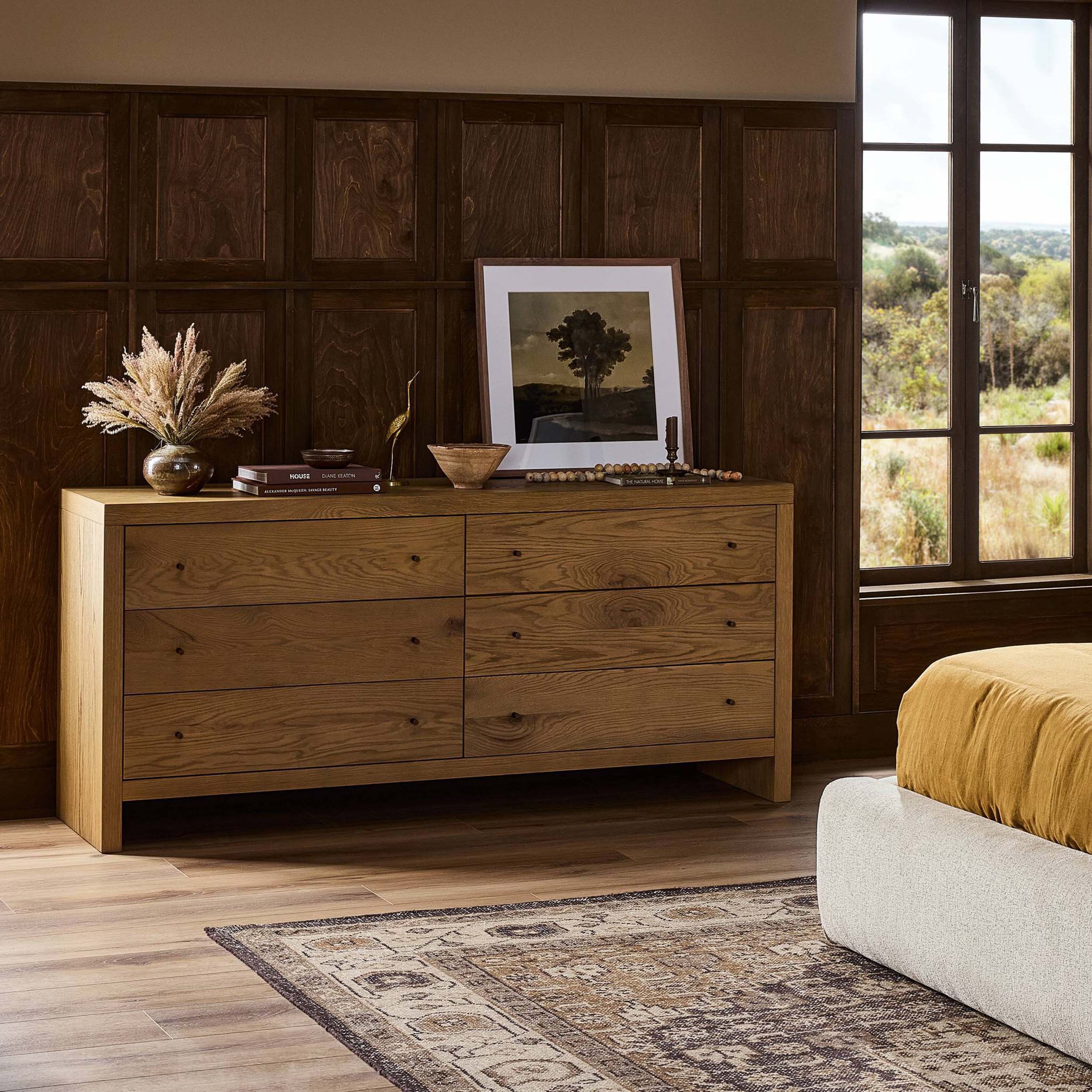 Torrington 6 Drawer Dresser, Sandy Oak Resawn