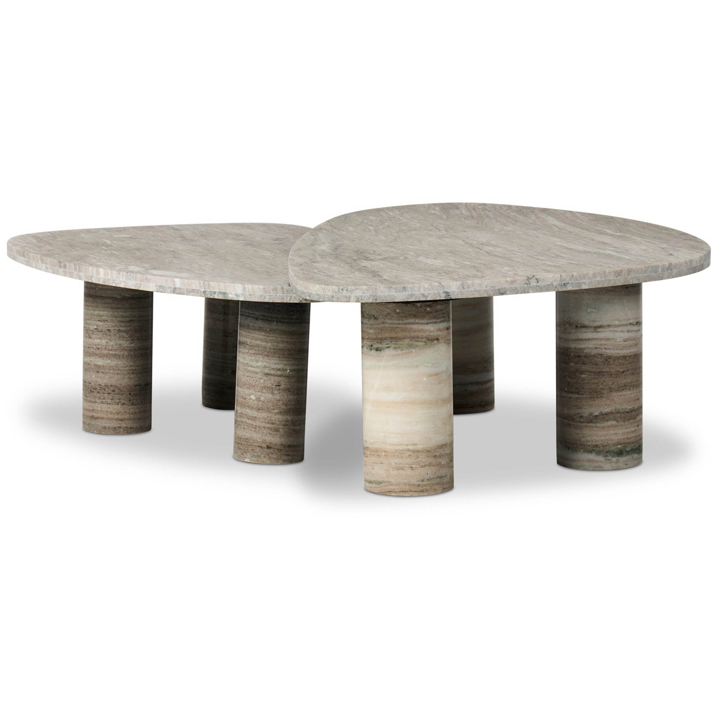 Zion Nesting Coffee Tables, Antique White Marble