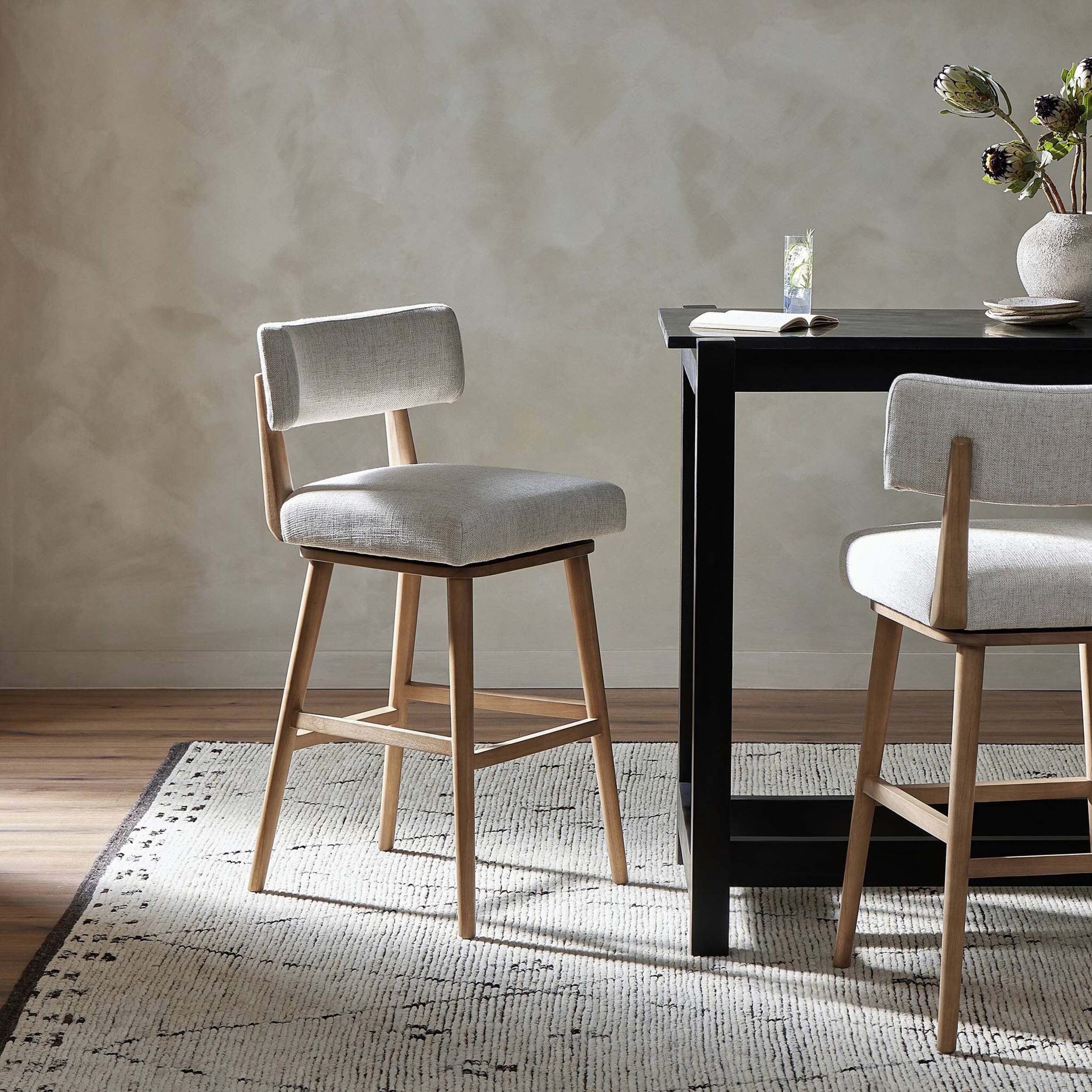 Cardell Swivel Bar + Counter Stool, Essence Natural