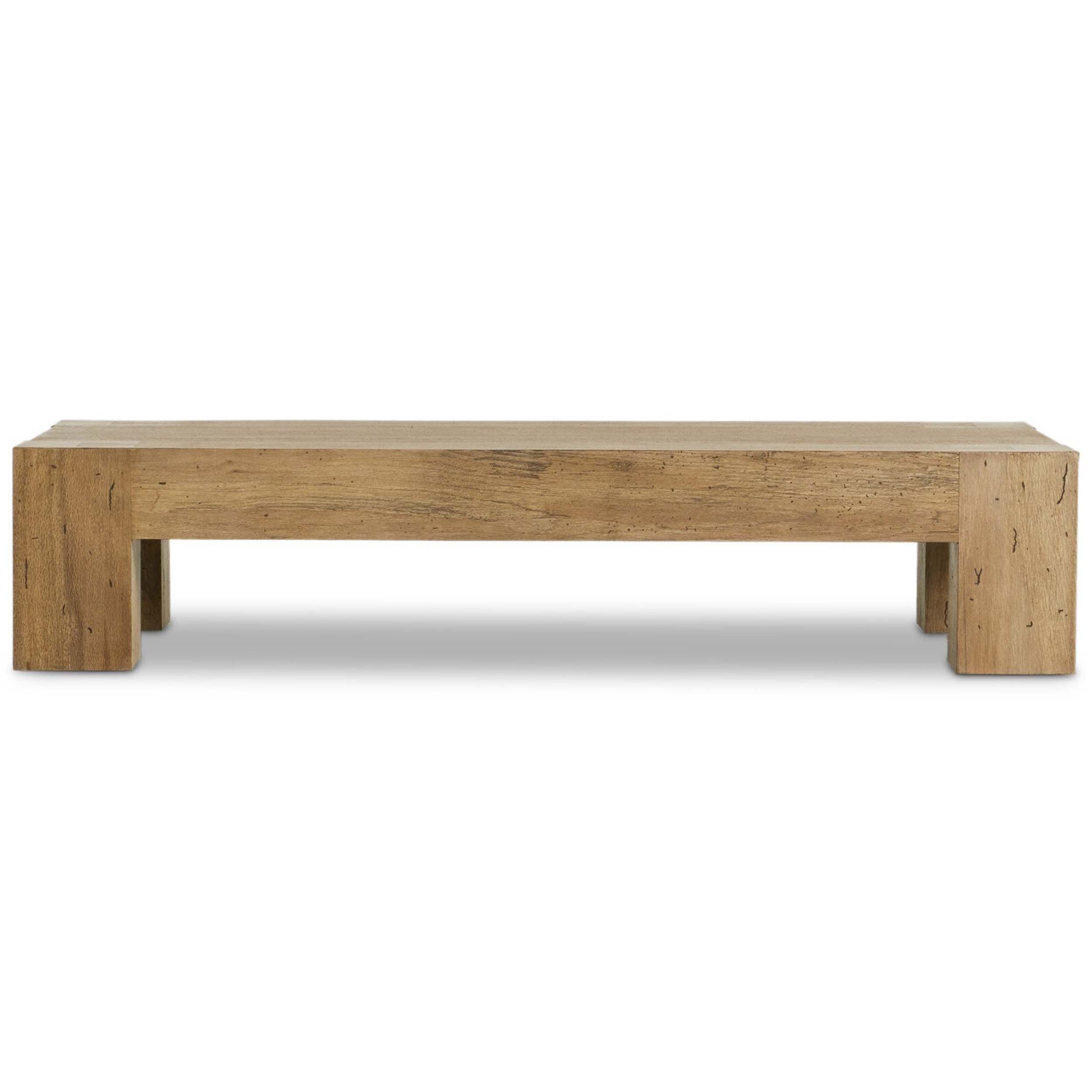 Abaso Rectangular Coffee Table, Rustic Wormwood Oak