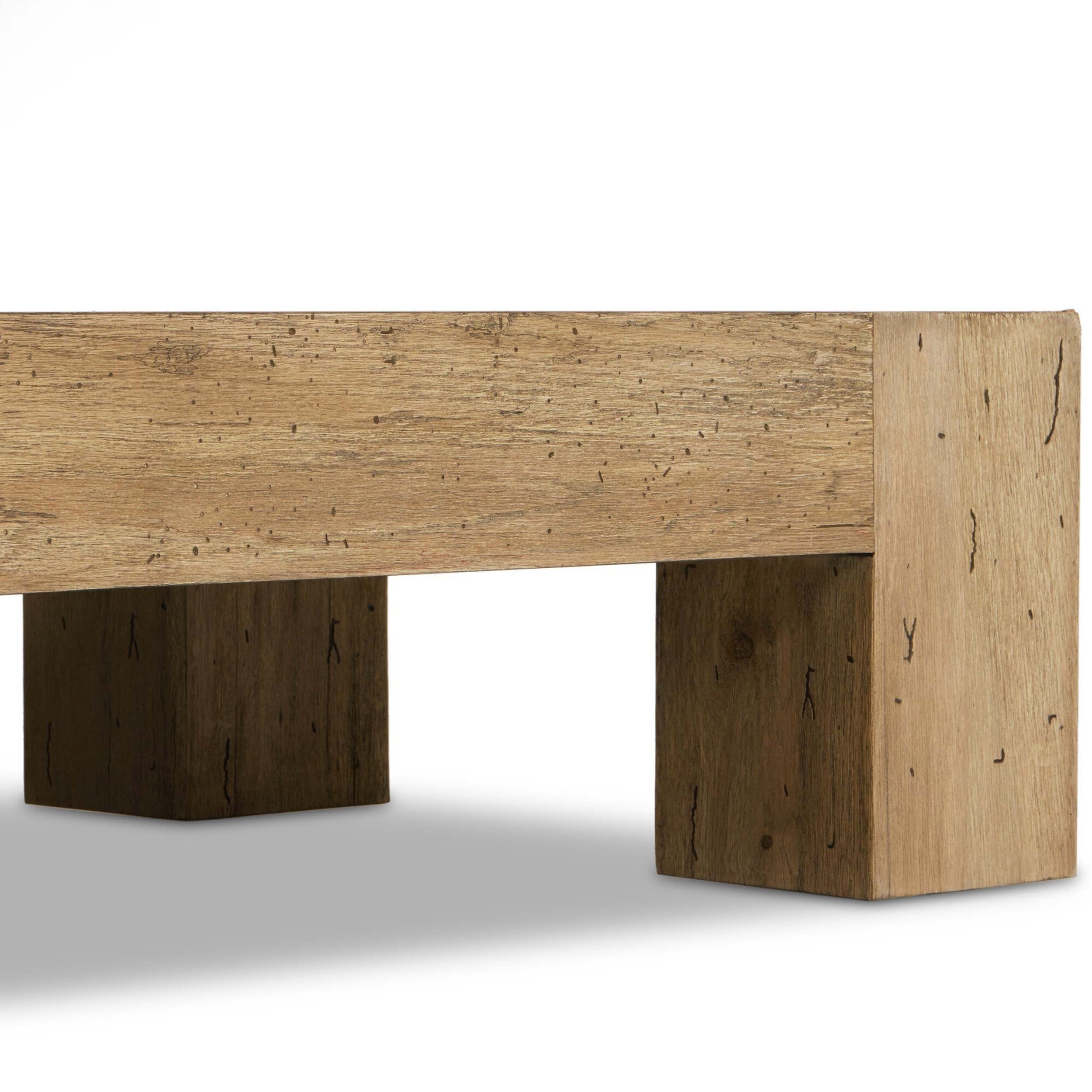 Abaso Rectangular Coffee Table, Rustic Wormwood Oak