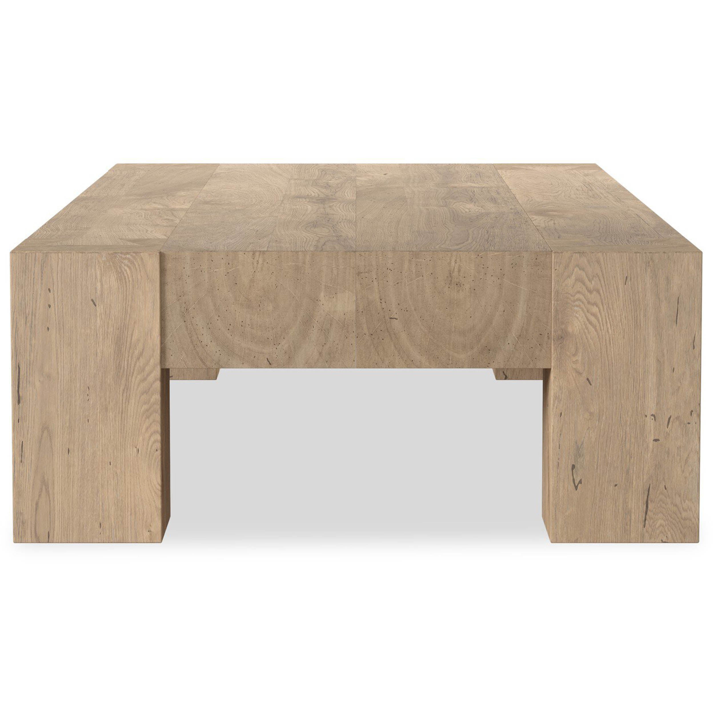 Abaso Rectangular Coffee Table, Whitewash Rustic Wormwood Oak
