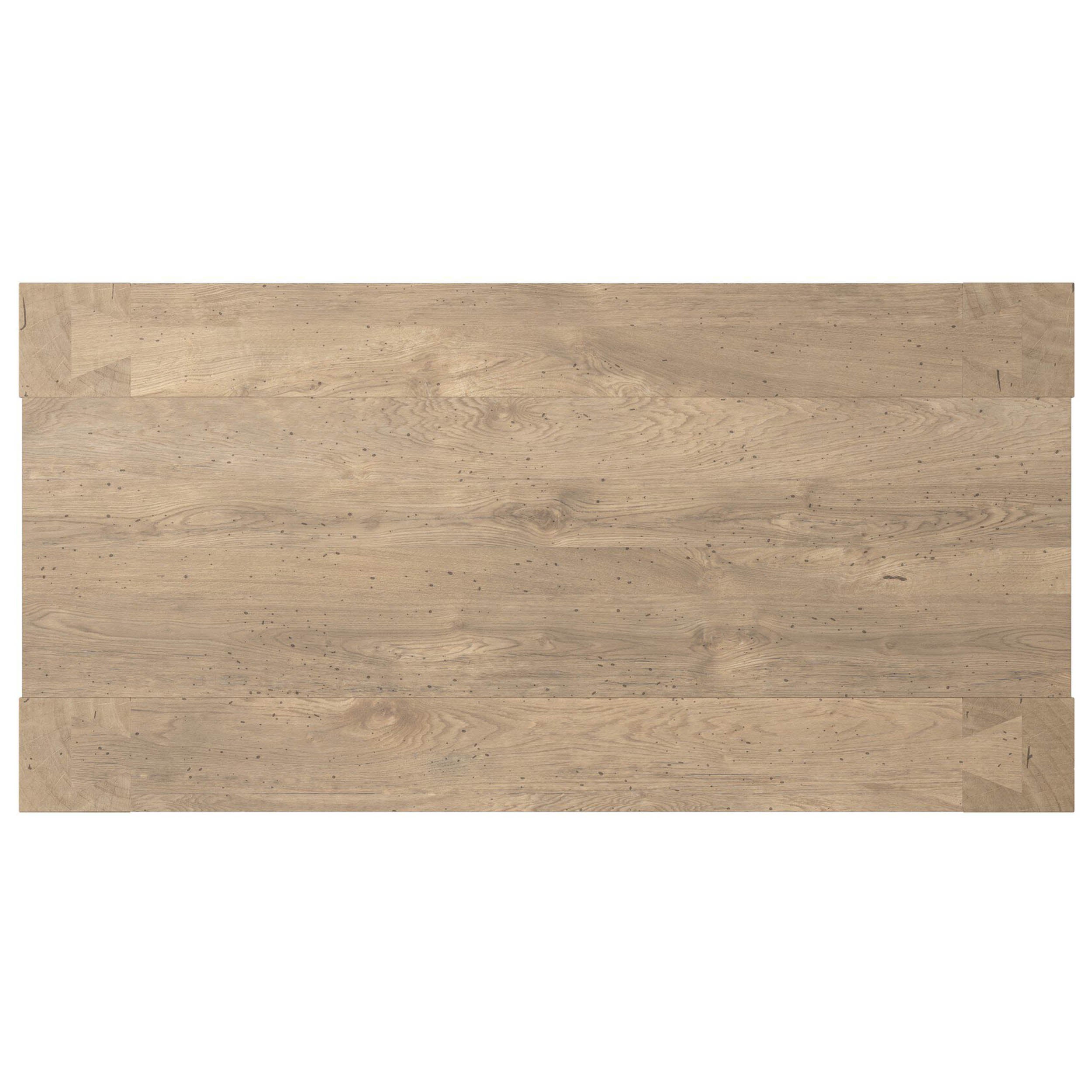 Abaso Rectangular Coffee Table, Whitewash Rustic Wormwood Oak