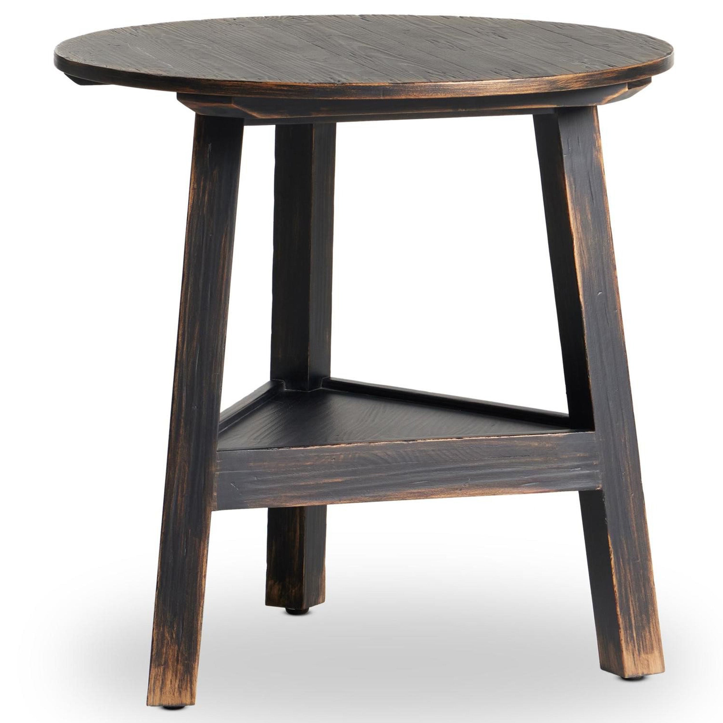 Kickapoo River Cricket Table, Distressed Black Veneer