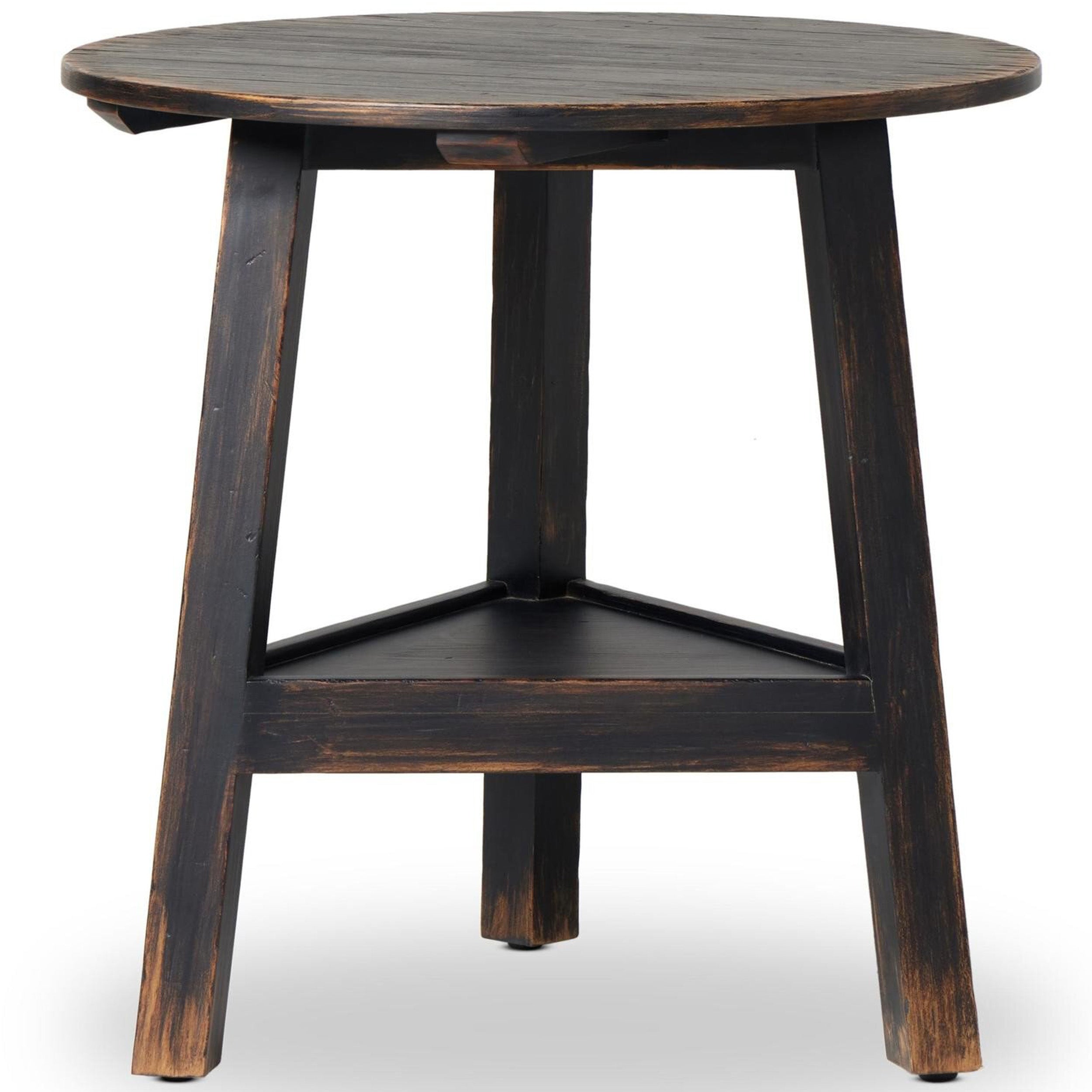 Kickapoo River Cricket Table, Distressed Black Veneer