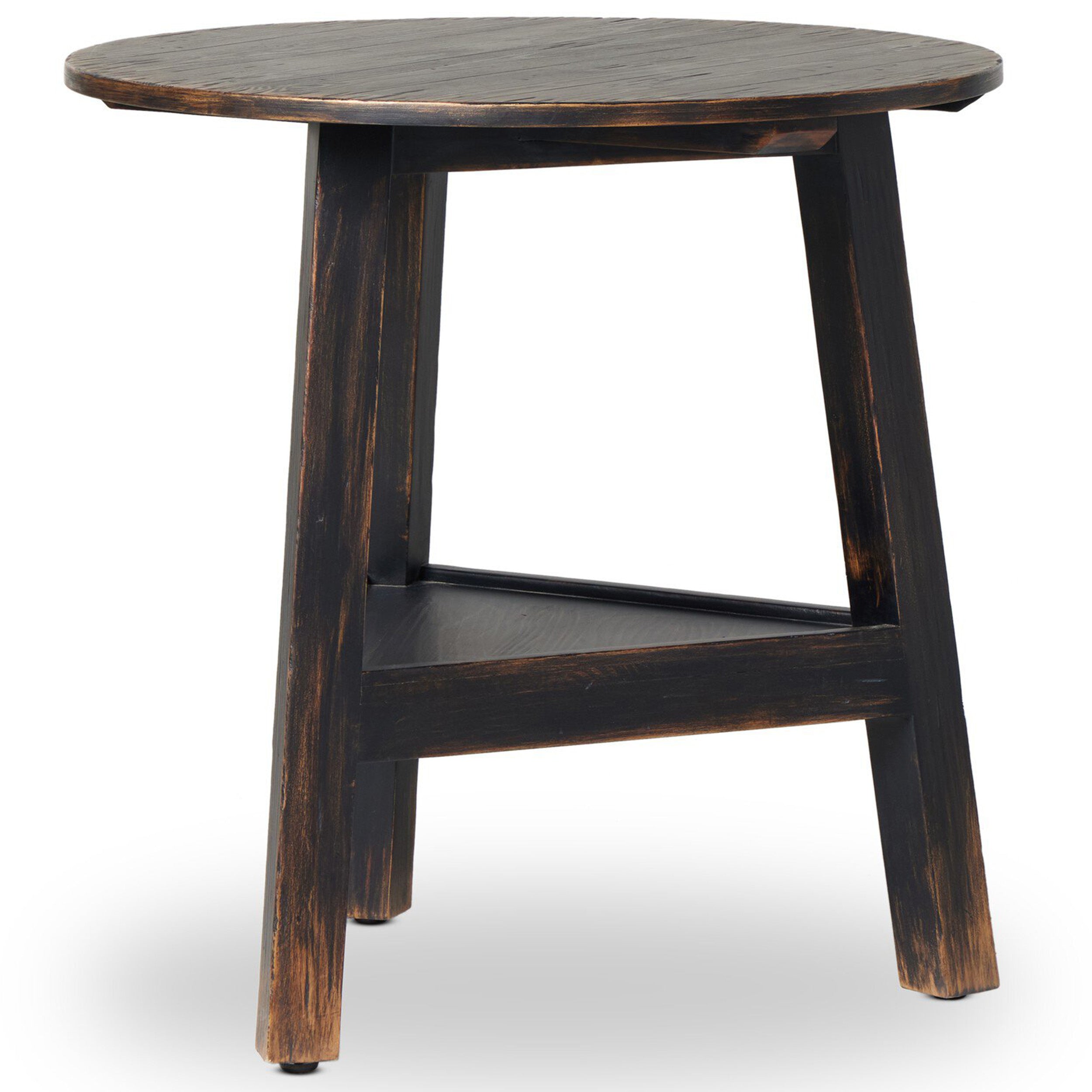 Kickapoo River Cricket Table, Distressed Black Veneer