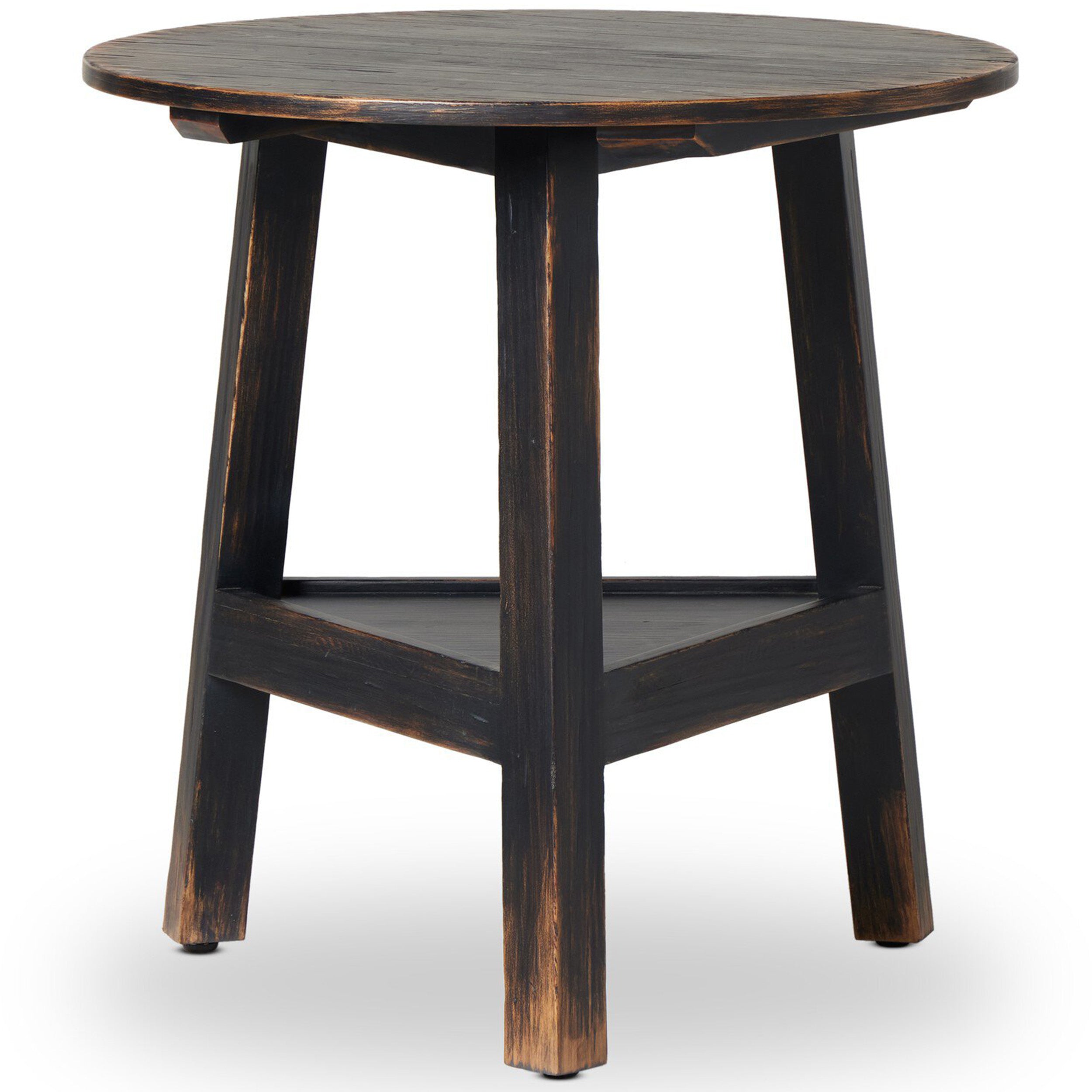 Kickapoo River Cricket Table, Distressed Black Veneer
