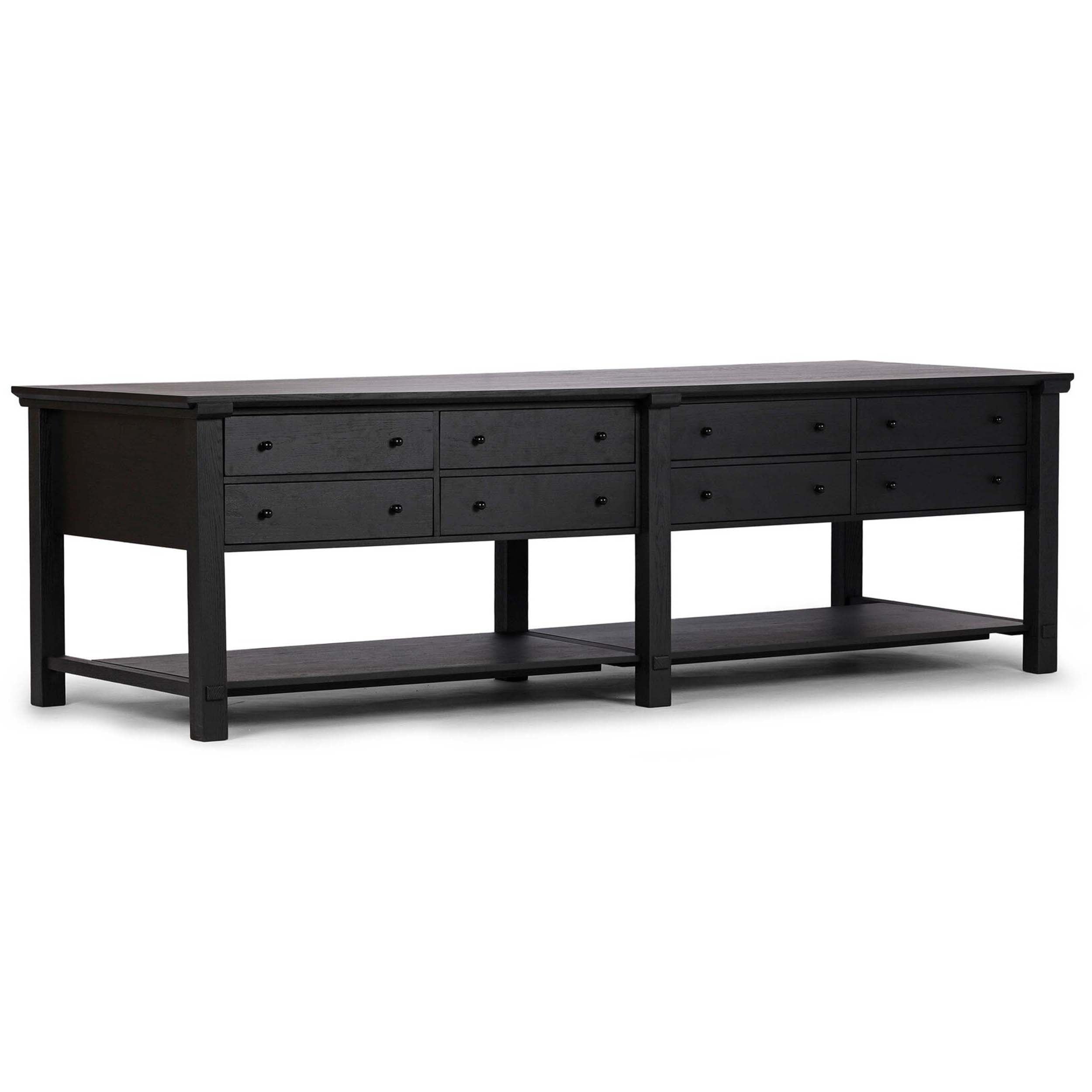 Gardendale Kitchen Island, Stained Black Oak Veneer
