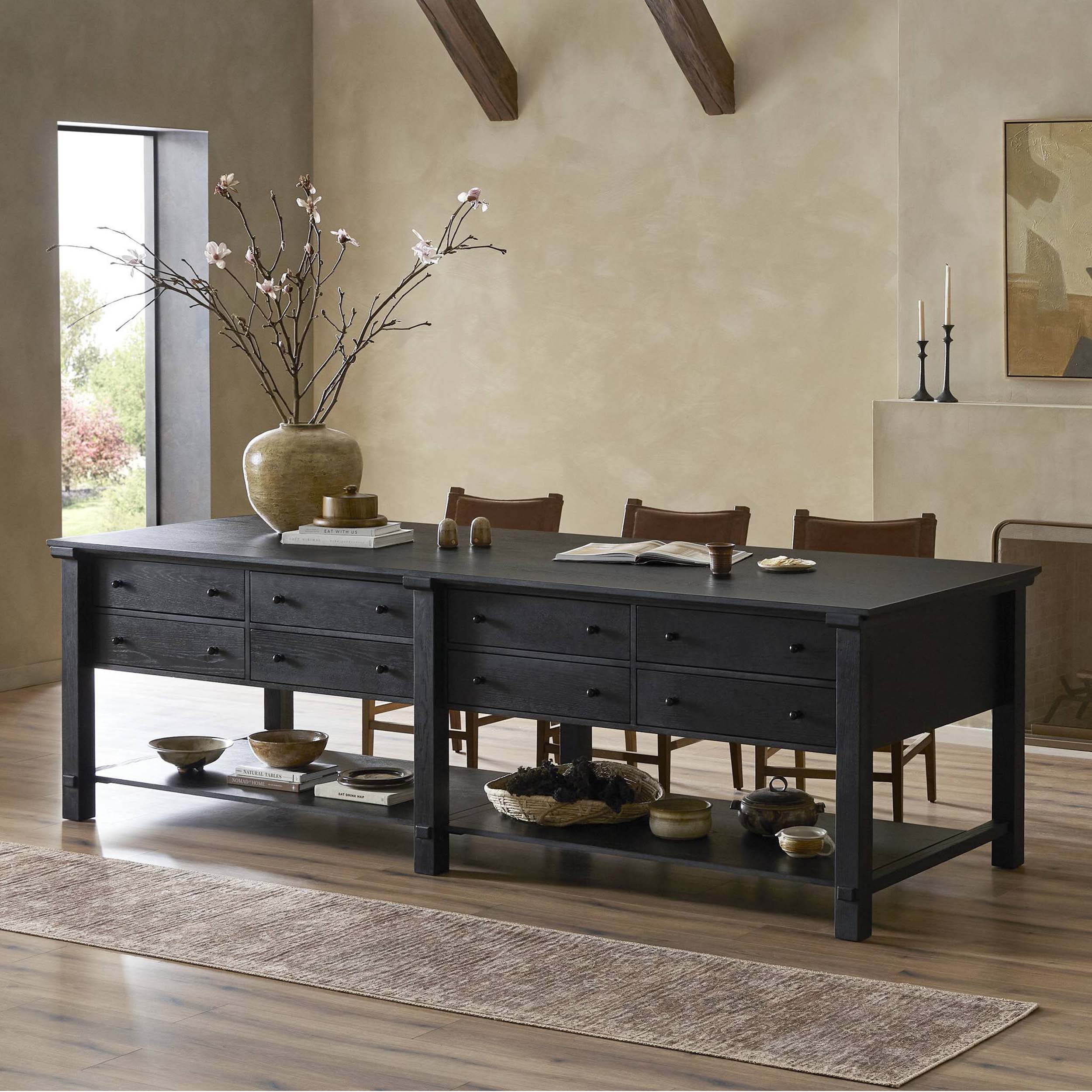 Gardendale Kitchen Island, Stained Black Oak Veneer