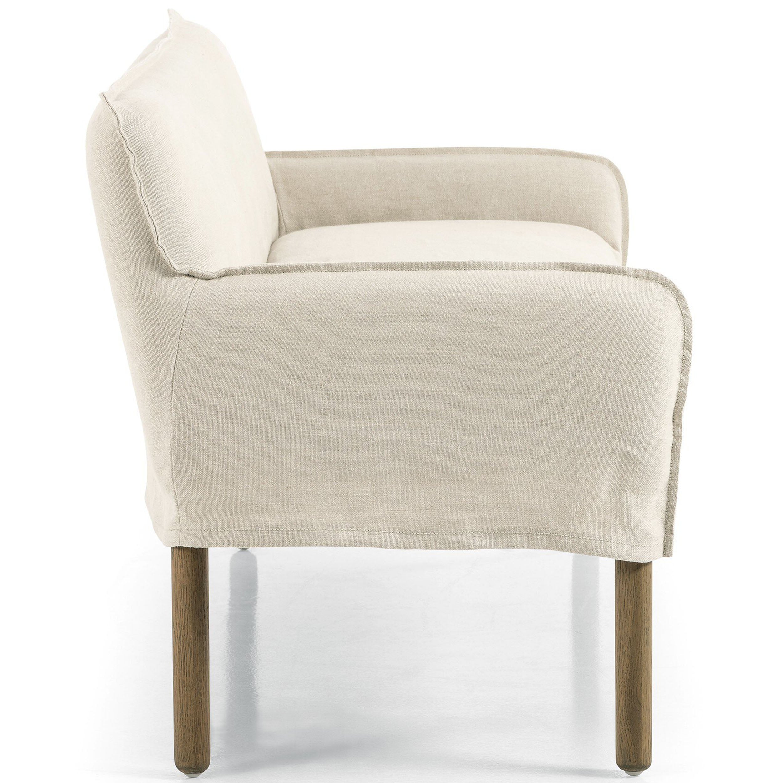 Addington Slipcover Bench, Brussels Natural