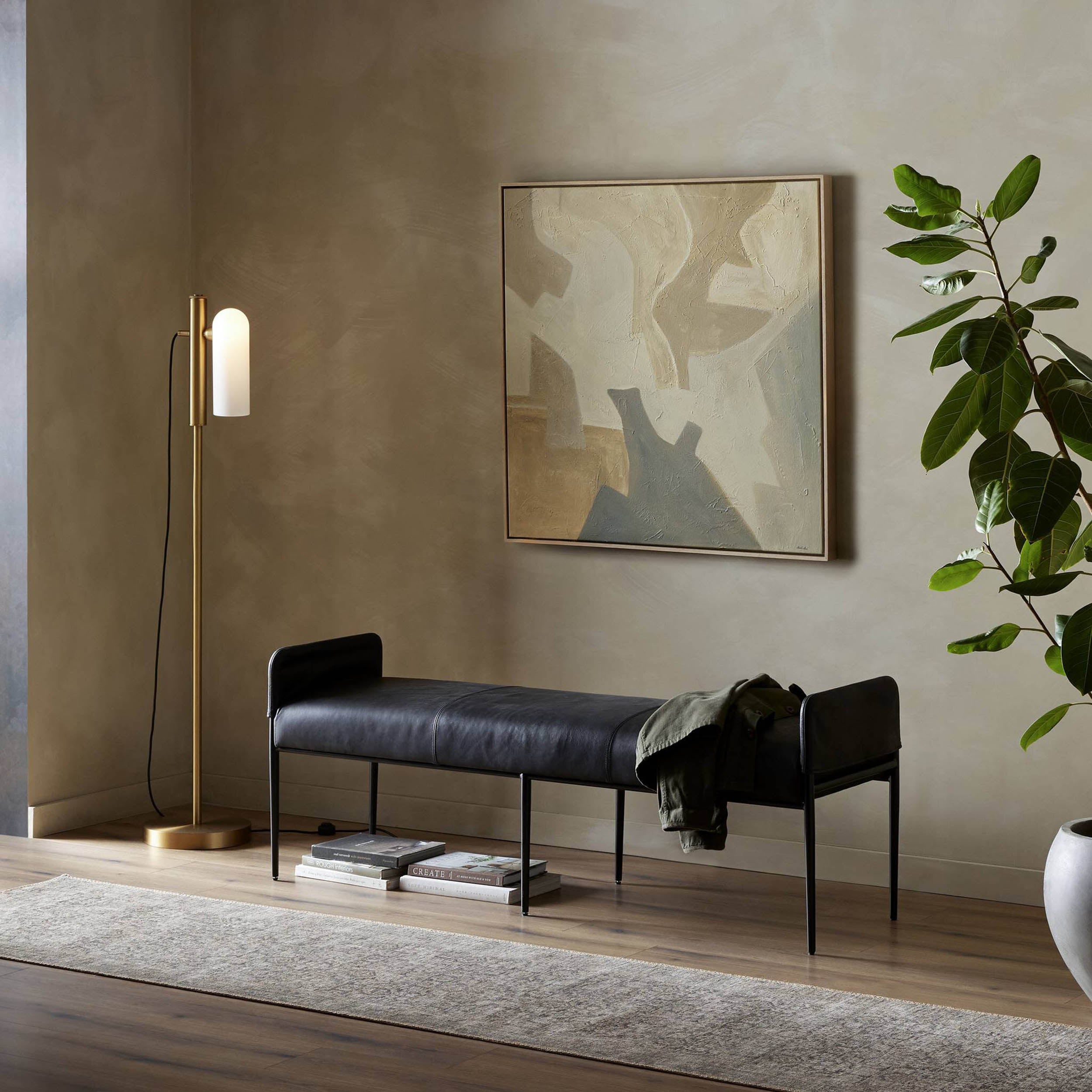 Brickel Backless Bench, Heirloom Black