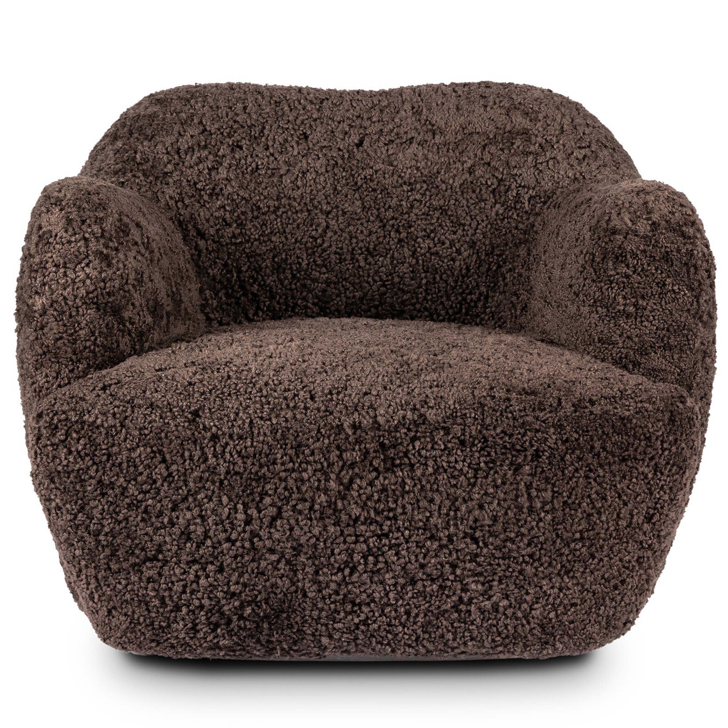 Julius Swivel Chair, Cocoa Shearling