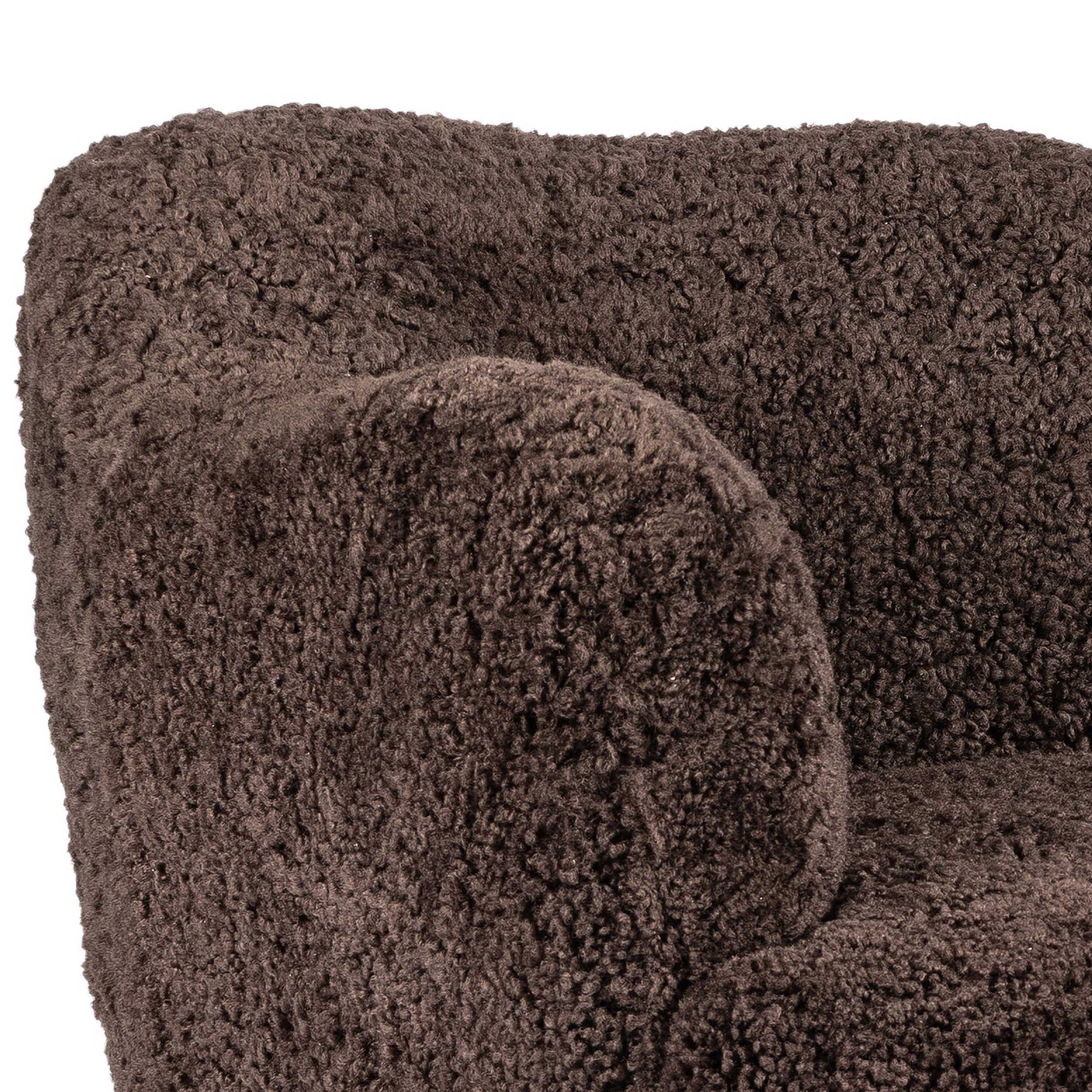 Julius Swivel Chair, Cocoa Shearling