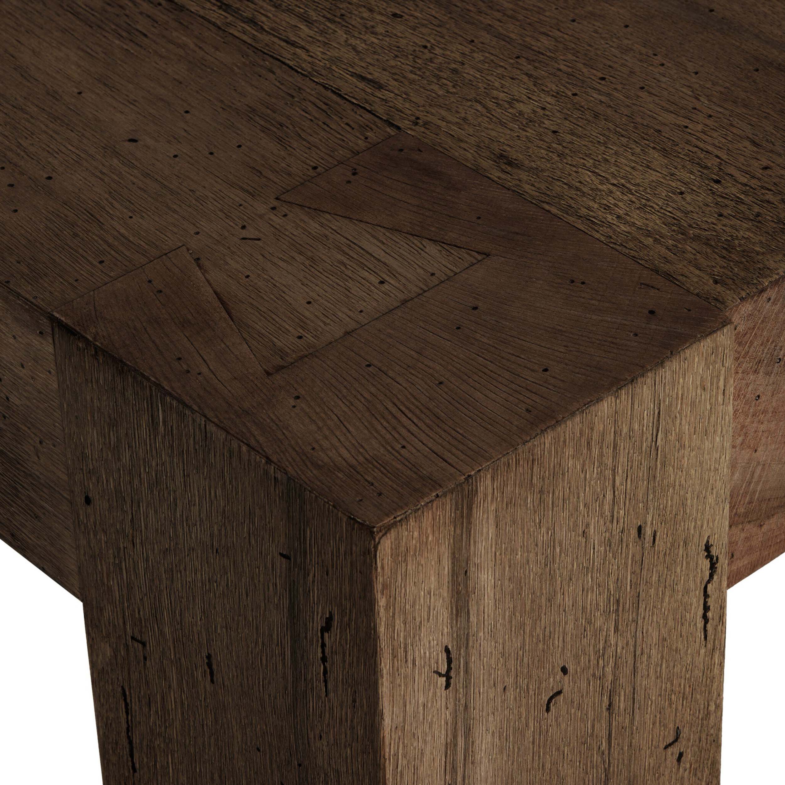Abaso Small Square Coffee Table, Ebony Rustic Wormwood Oak