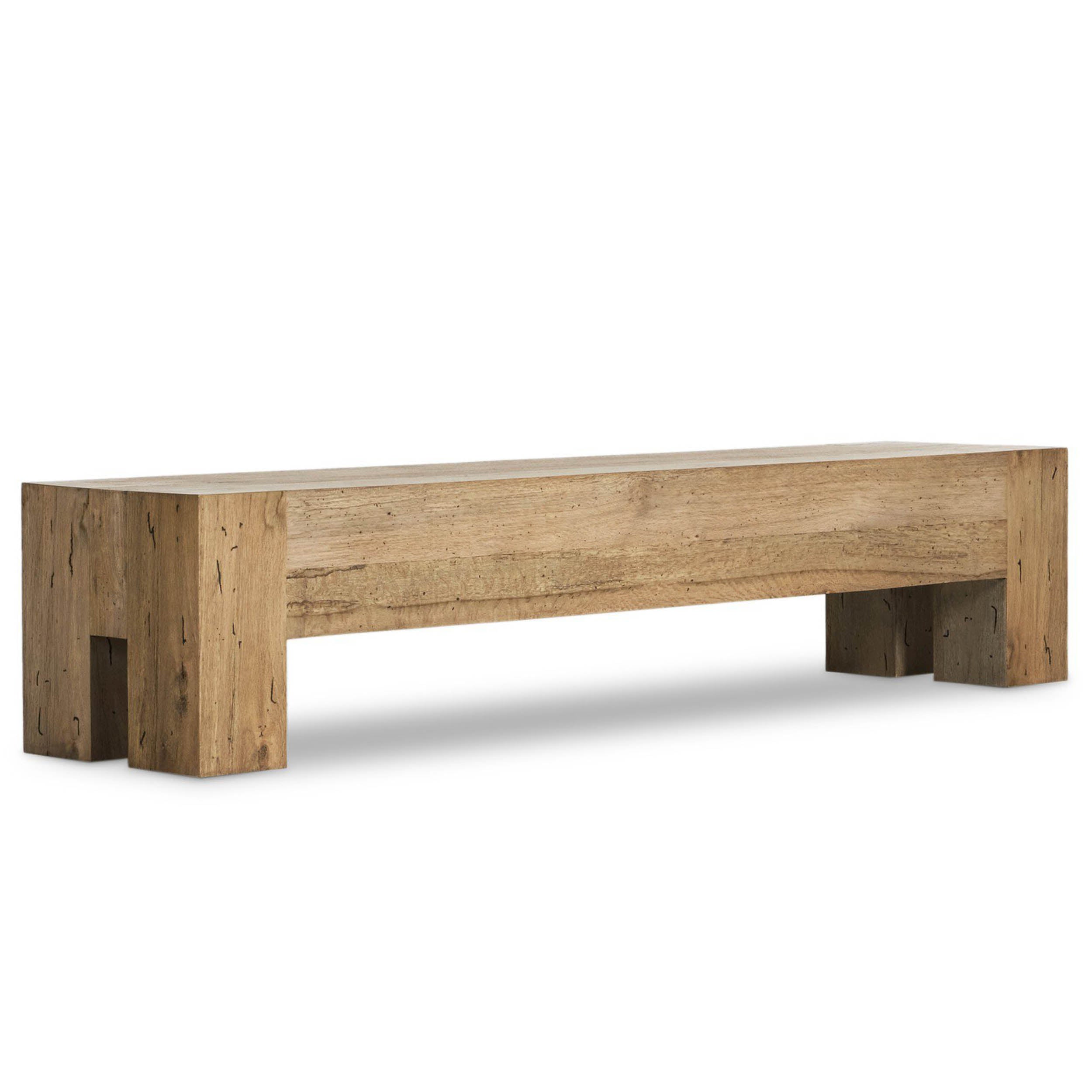 Abaso Large Accent Bench, Rustic Wormwood Oak