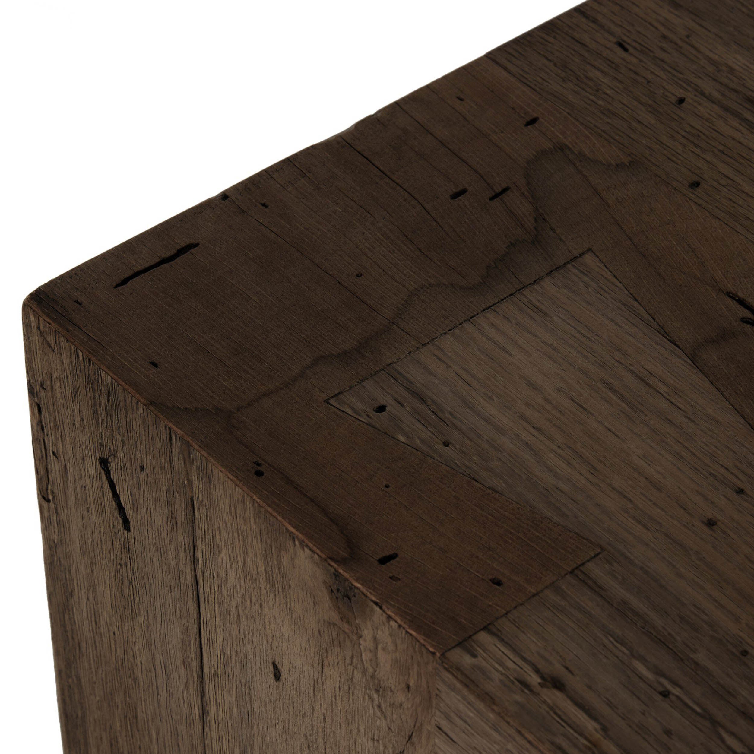 Abaso Large Accent Bench, Ebony Rustic Wormwood Oak