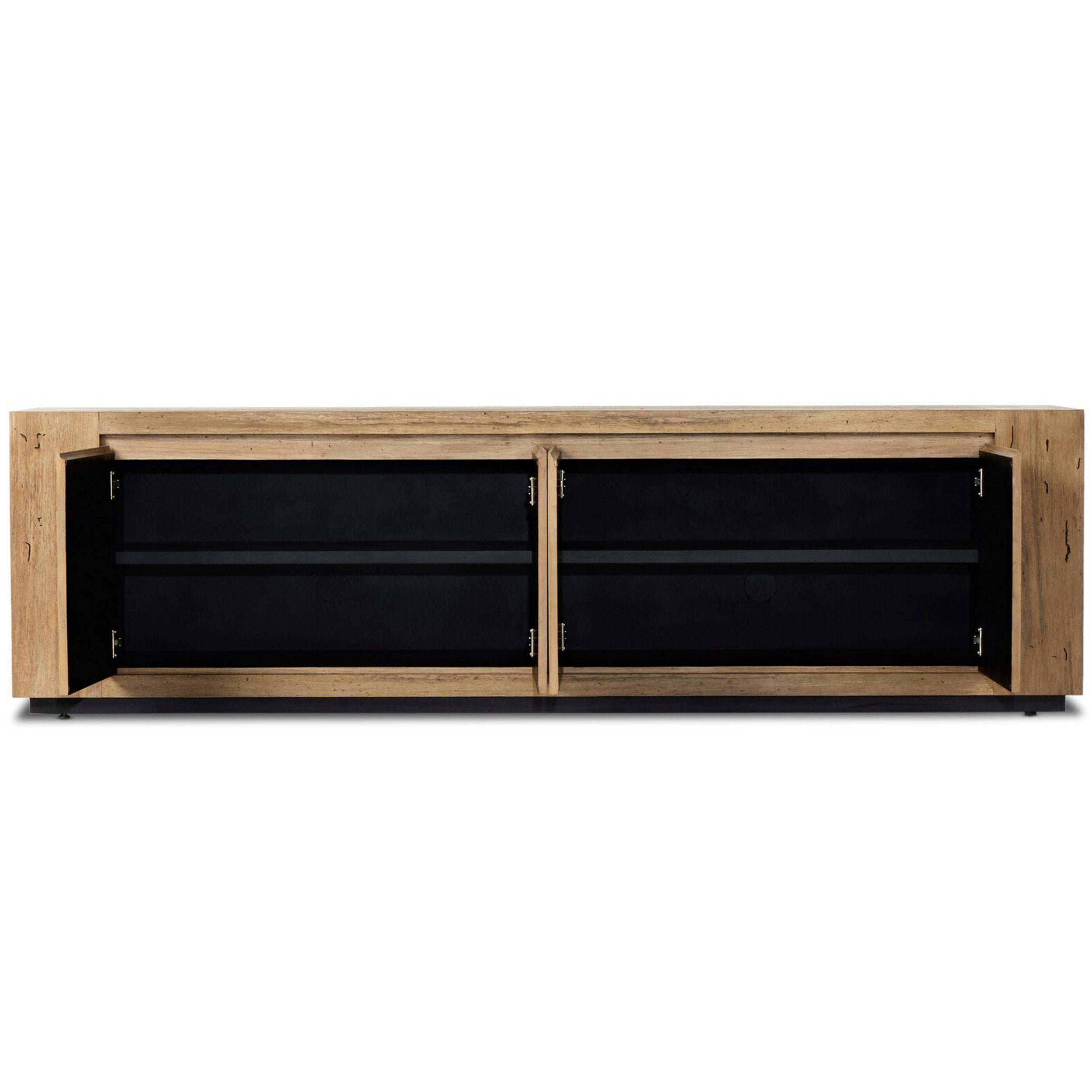 Abaso Media Console, Rustic Wormwood Oak