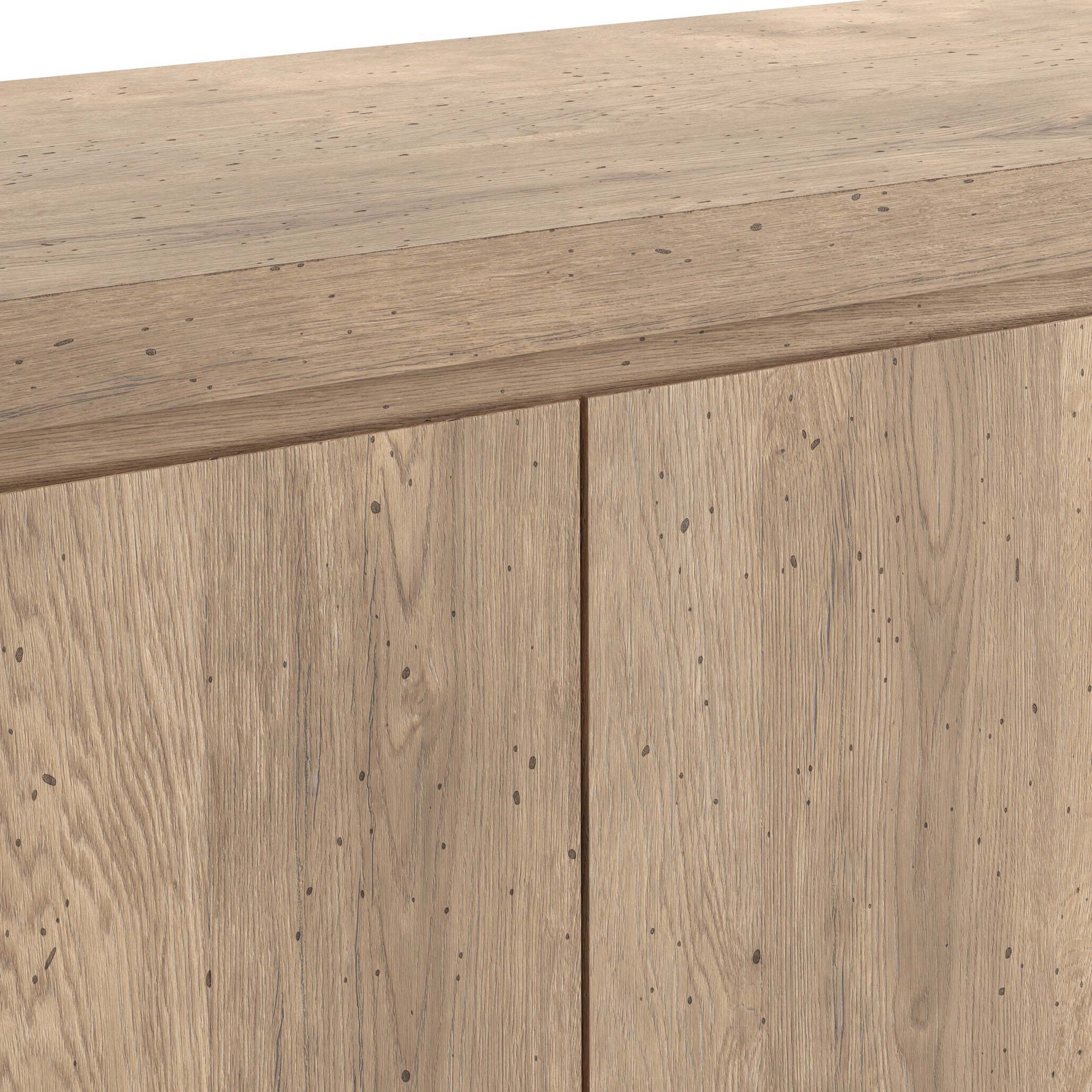 Abaso Media Console, Whitewash Rustic Wormwood Oak