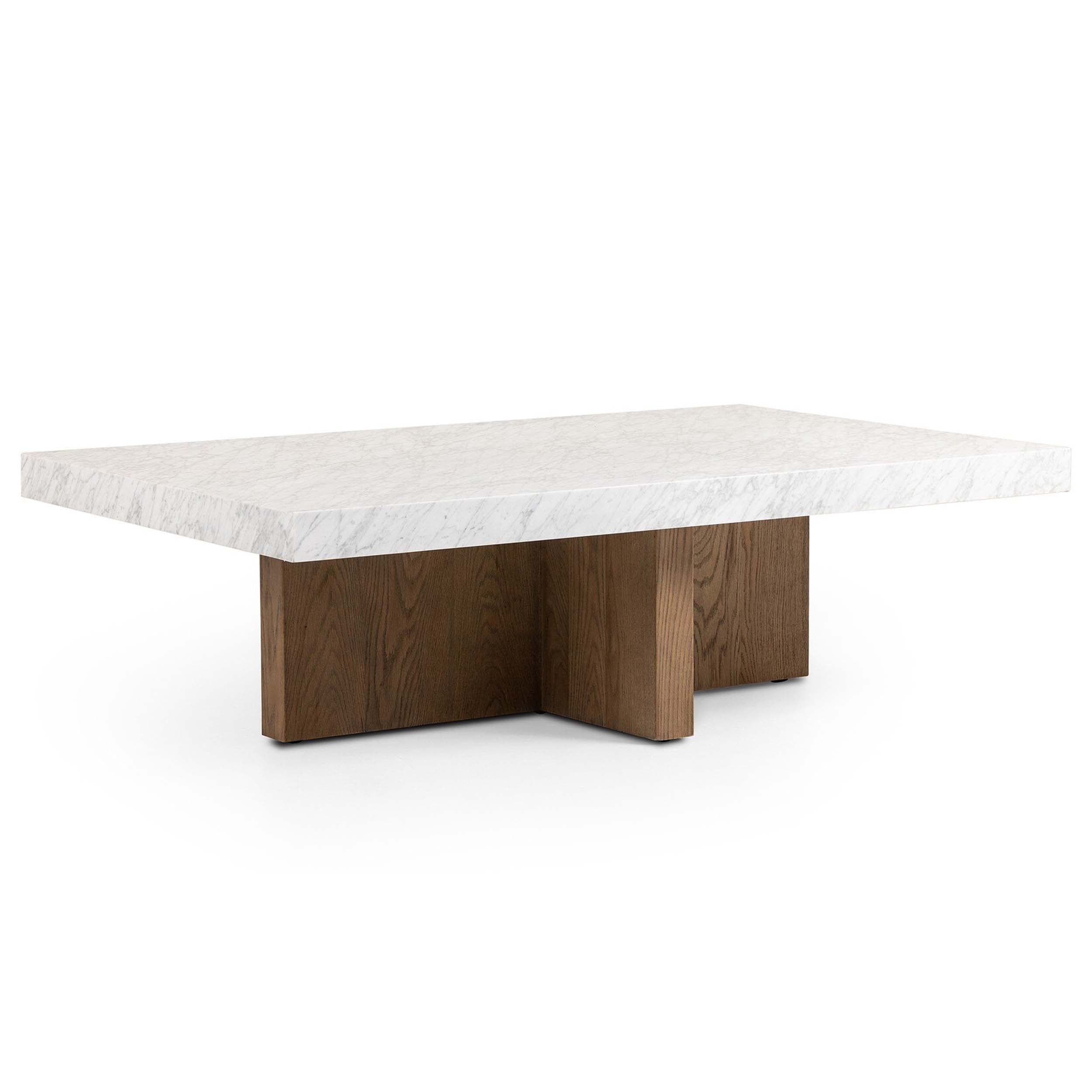 Bellamy Rectangular Coffee Table, White Carrara Marble