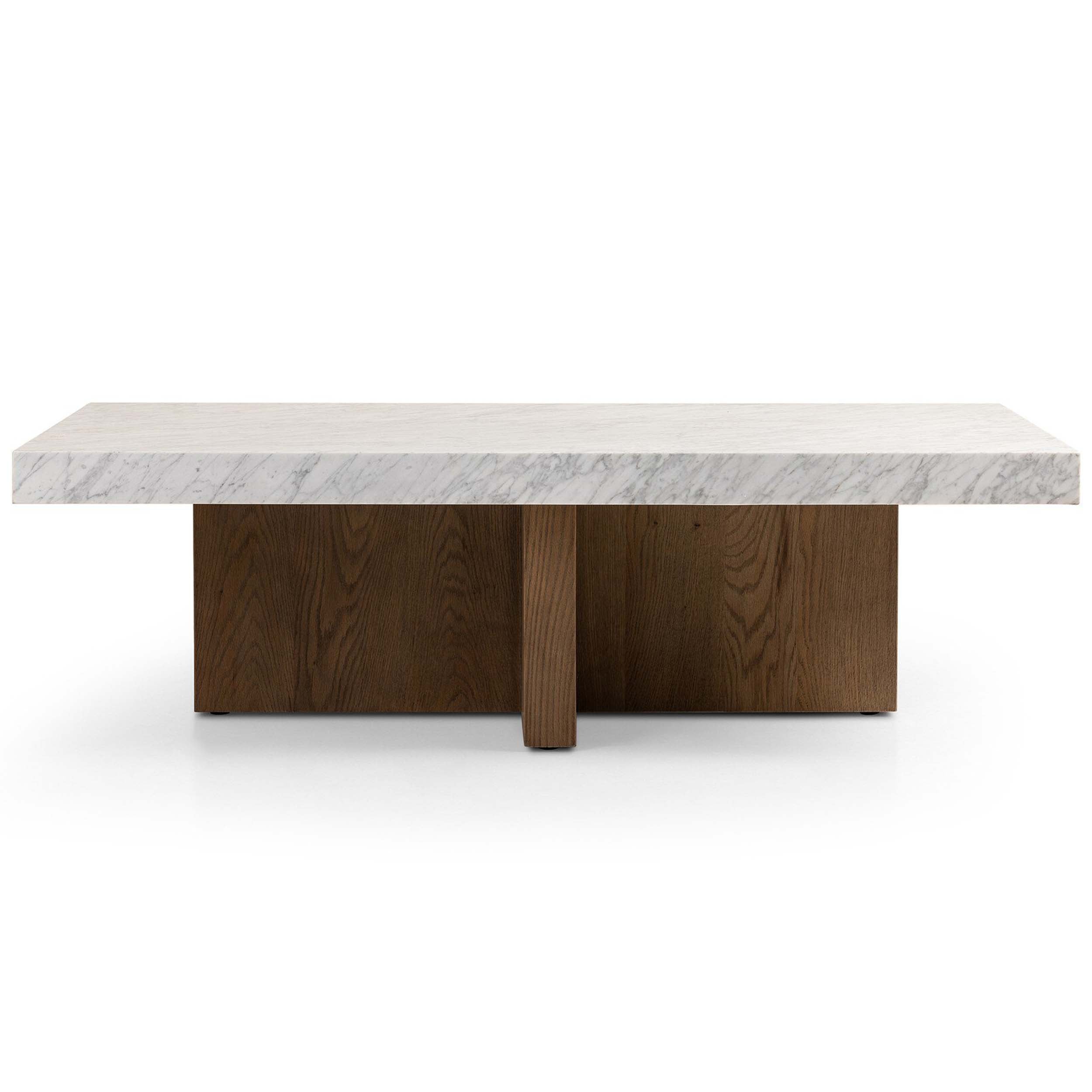 Bellamy Rectangular Coffee Table, White Carrara Marble