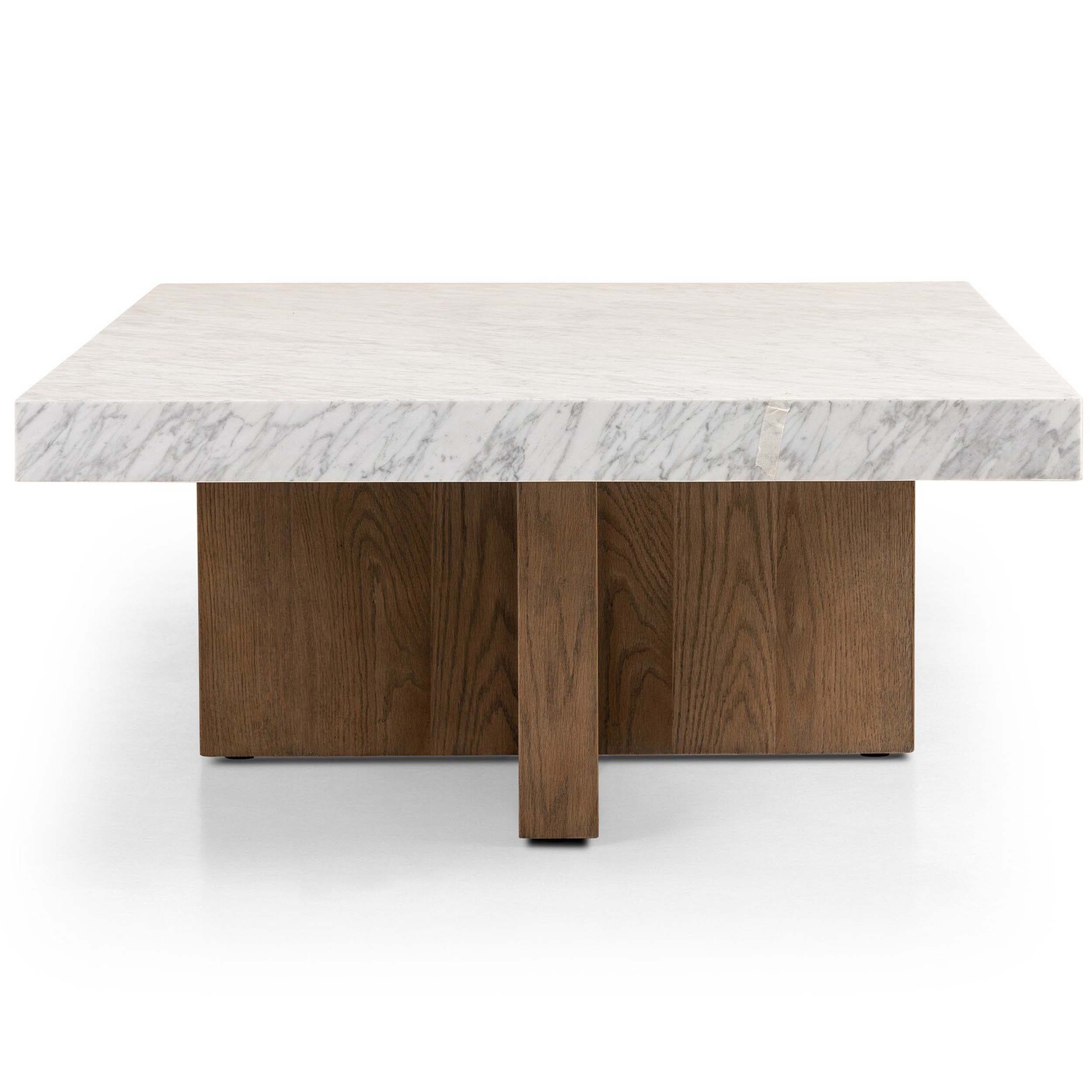 Bellamy Rectangular Coffee Table, White Carrara Marble