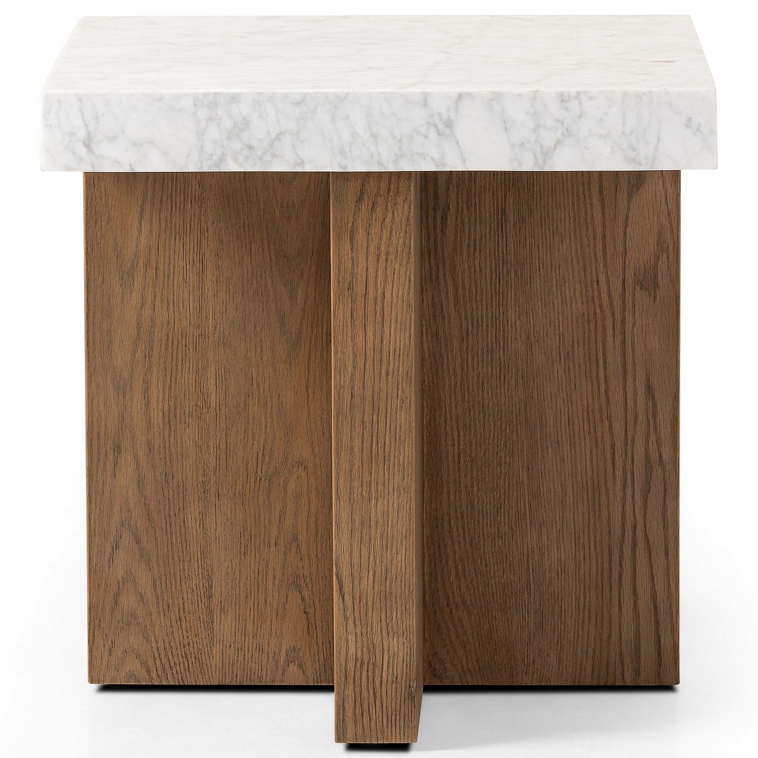 Bellamy End Table, White Carrara Marble