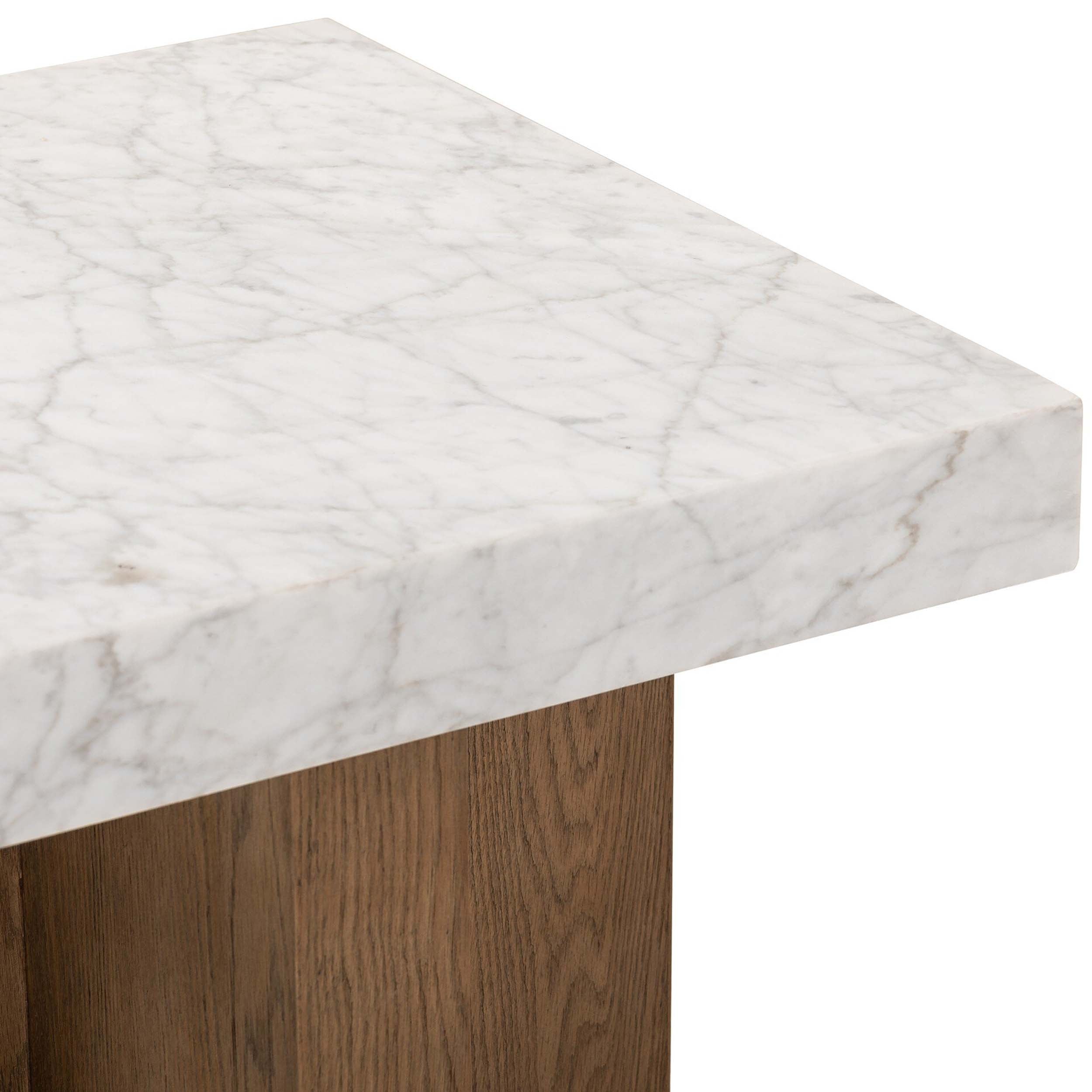 Bellamy End Table, White Carrara Marble