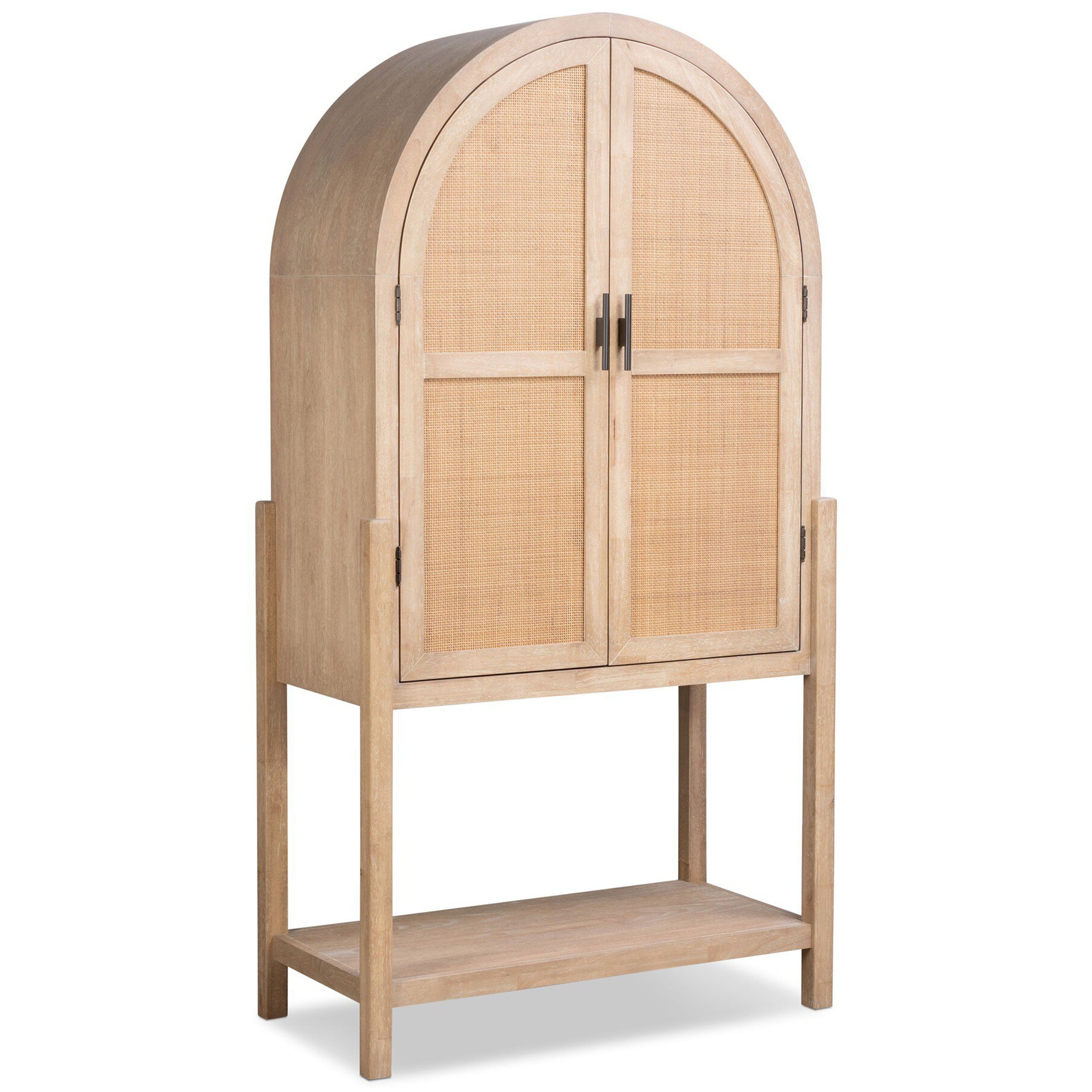 Caprice Tall Bar Cabinet, Light Natural Parawood Veneer