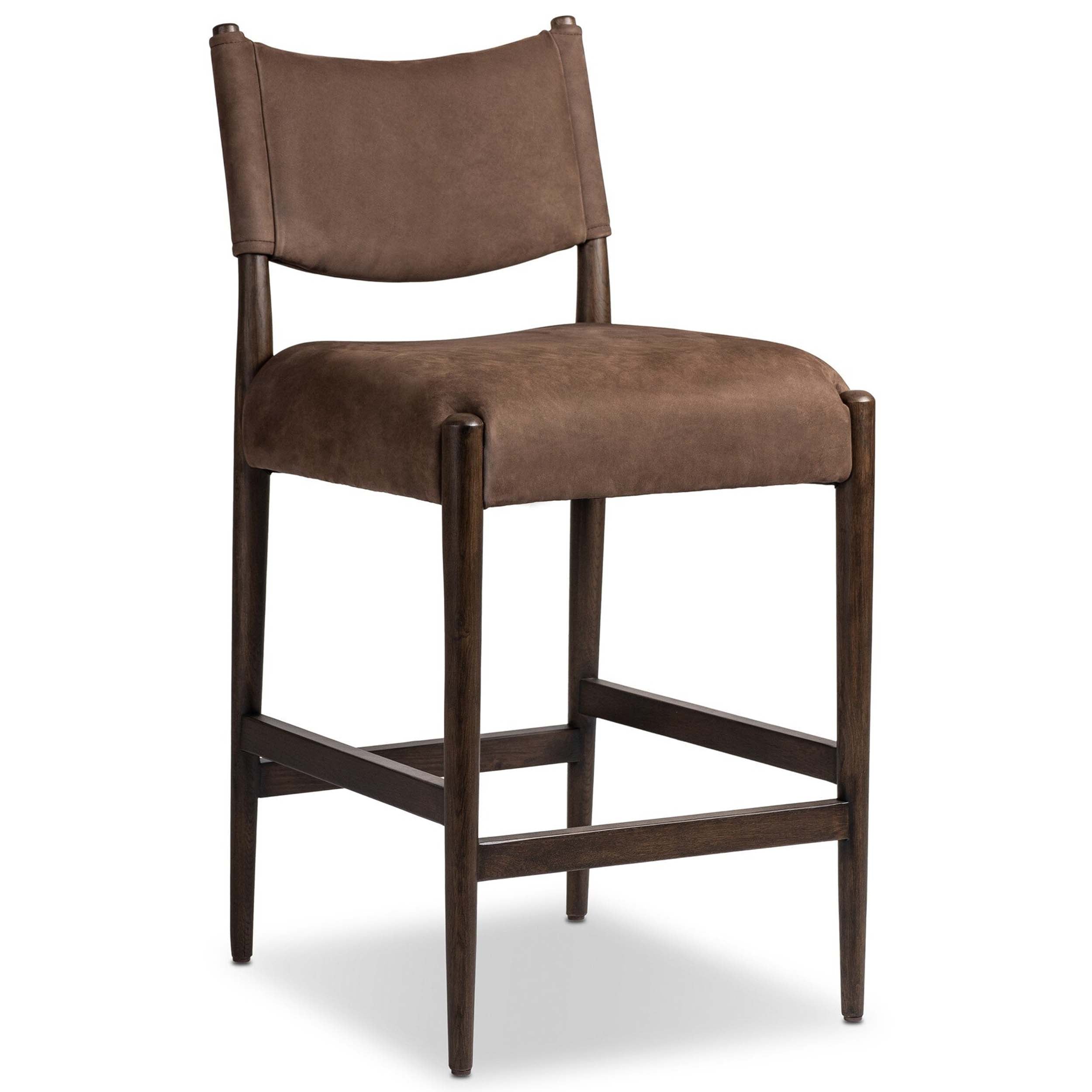 Jayla Counter Stool, Nubuck Cigar
