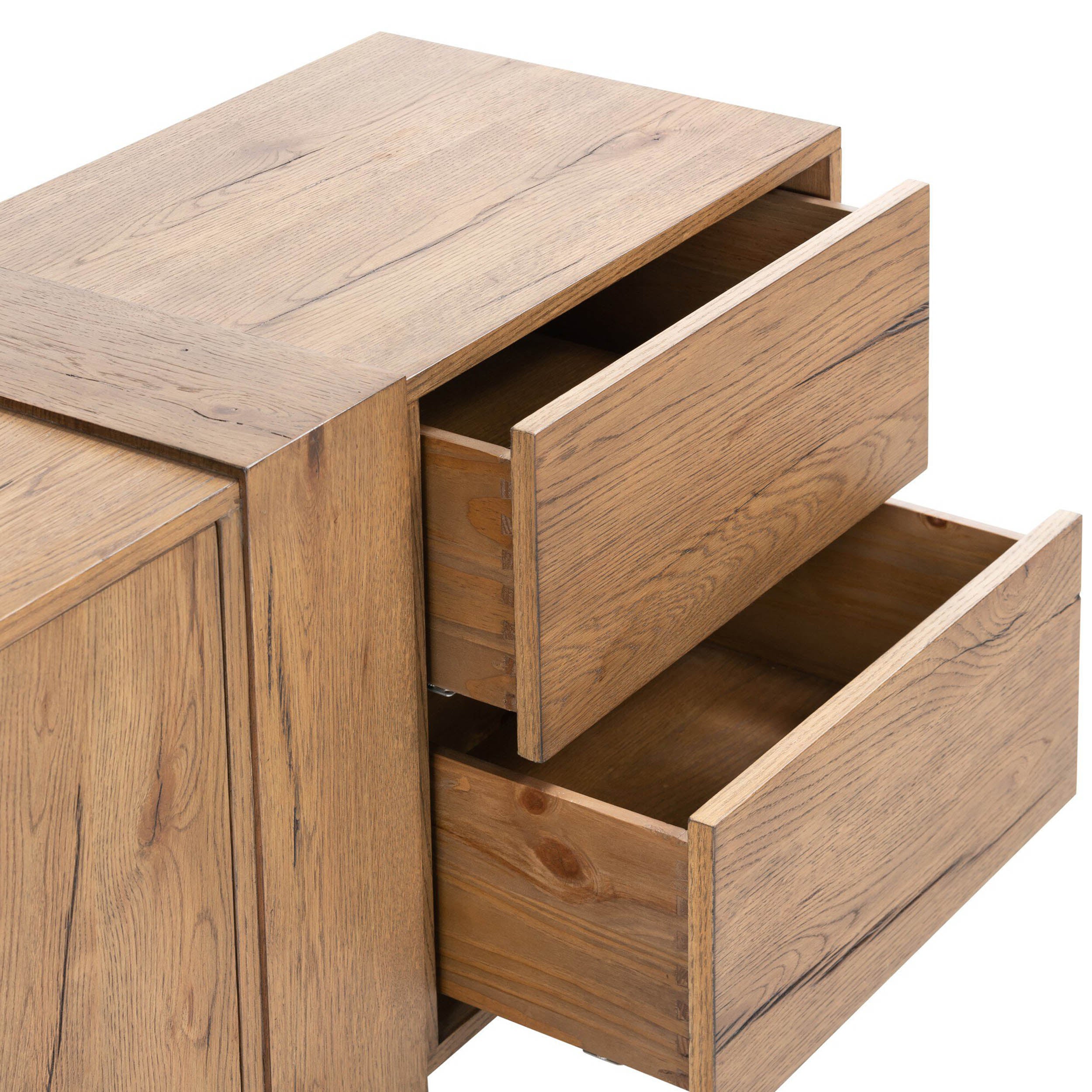 Fisher Media Console, Rustic Amber Oak