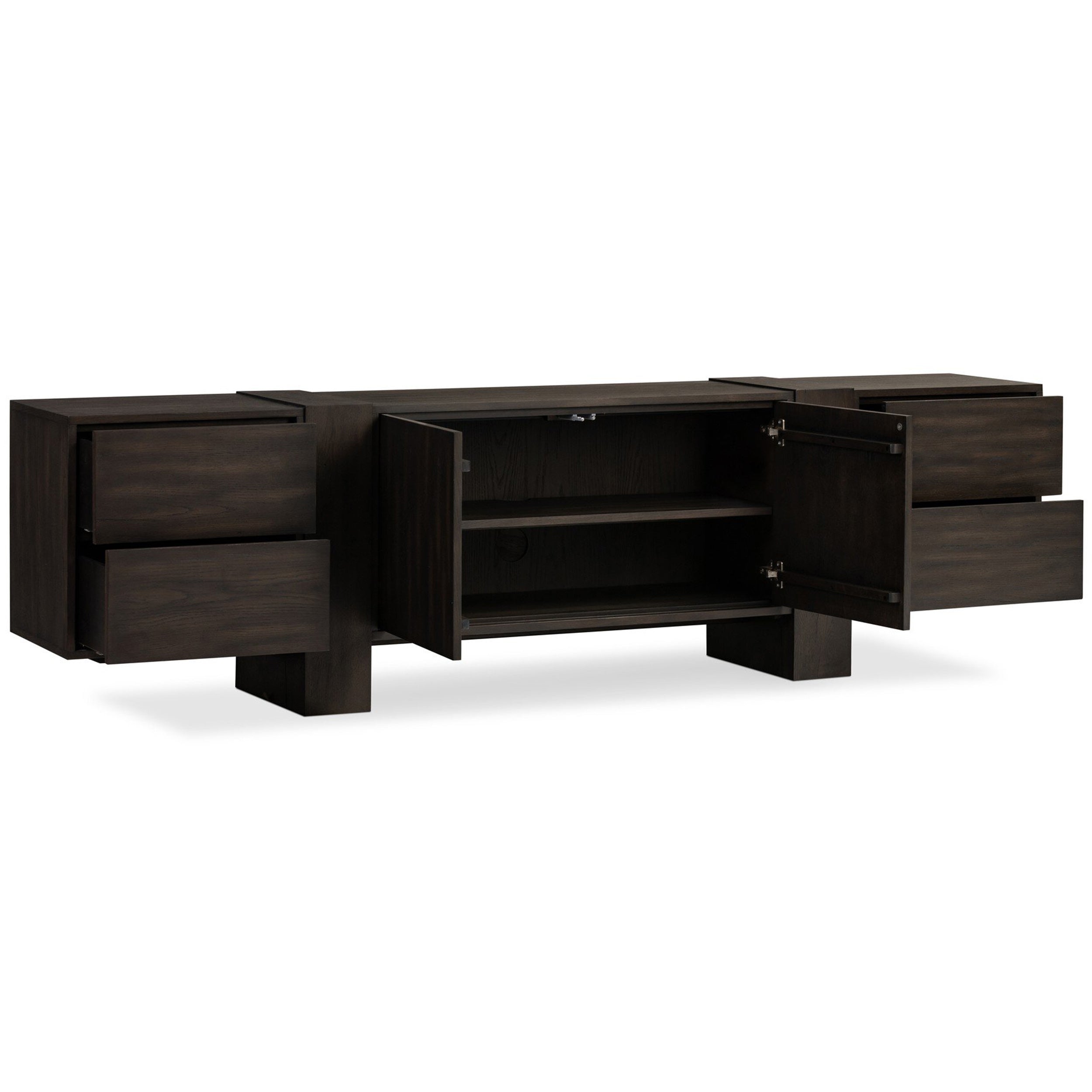 Fisher Media Console, Smoked Black Veneer