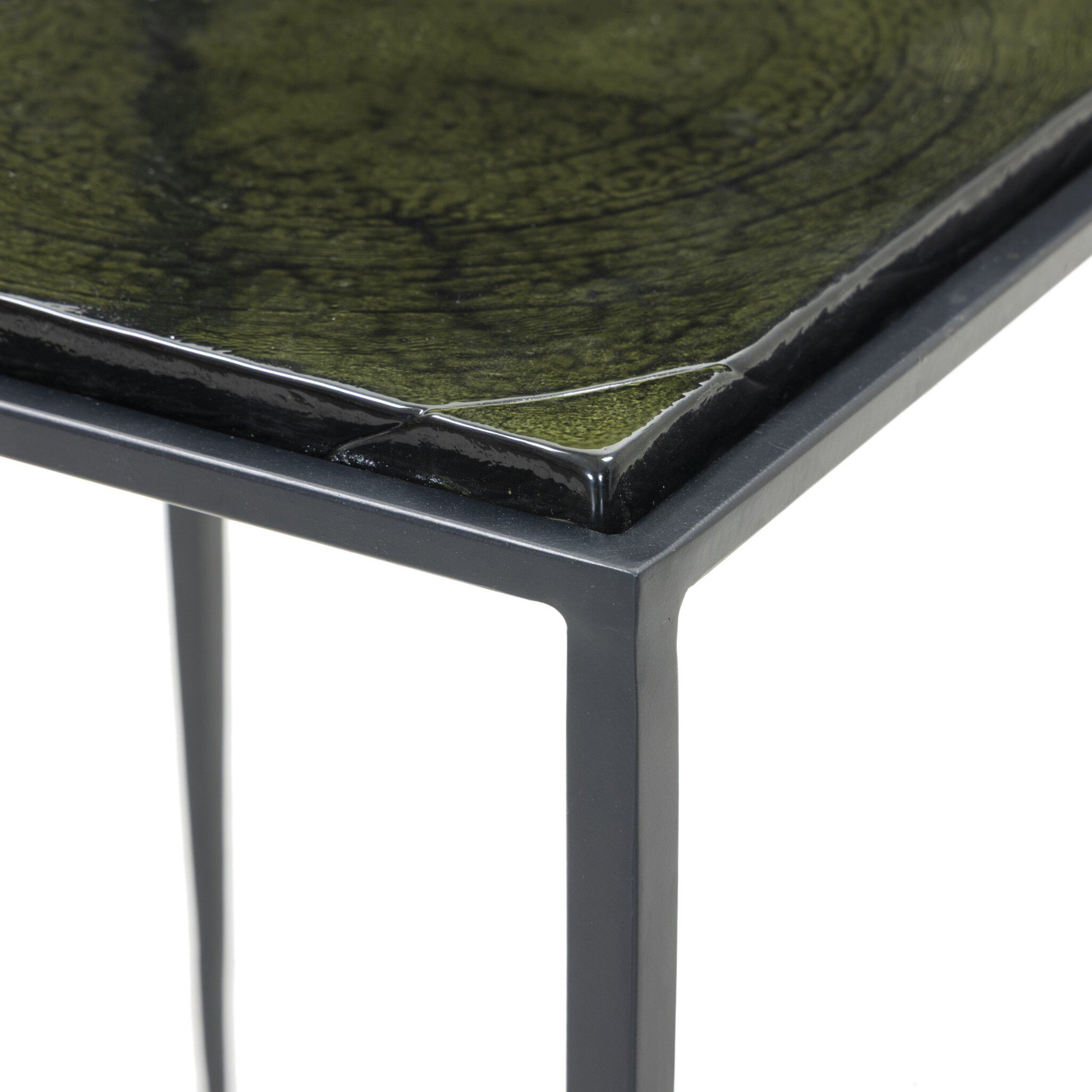 Dalston Nesting End Table Set, Moss Cast Glass