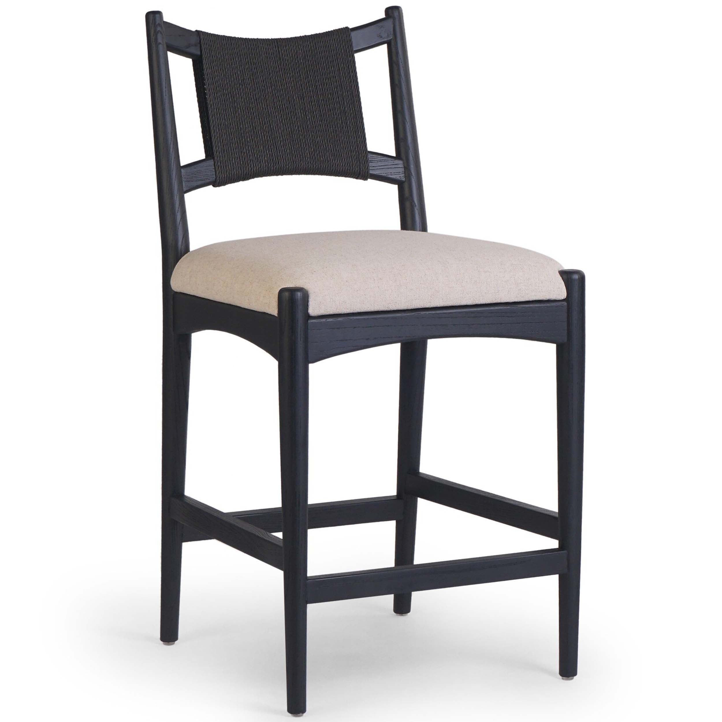 Haddon Counter Stool, Antwerp Natural, Brushed Ebony