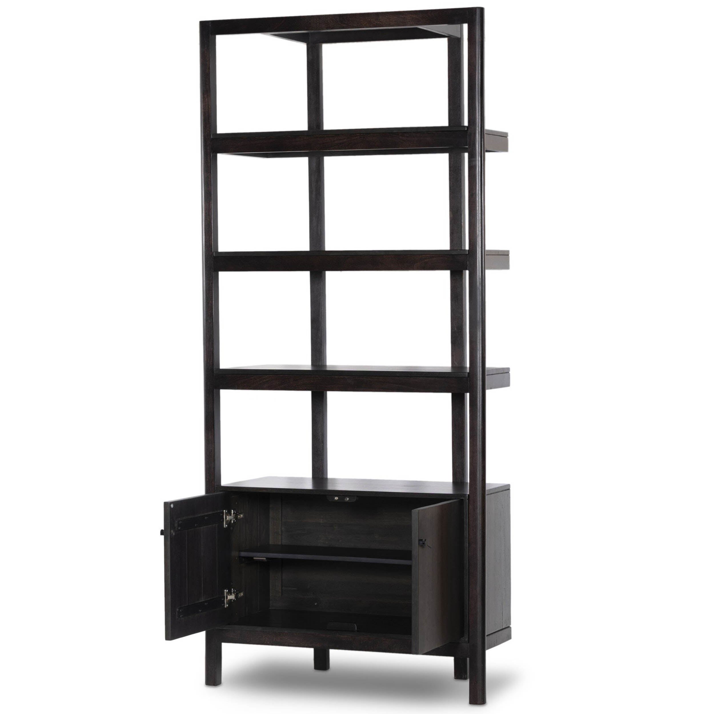 Reza Bookcase, Worn Black Acacia