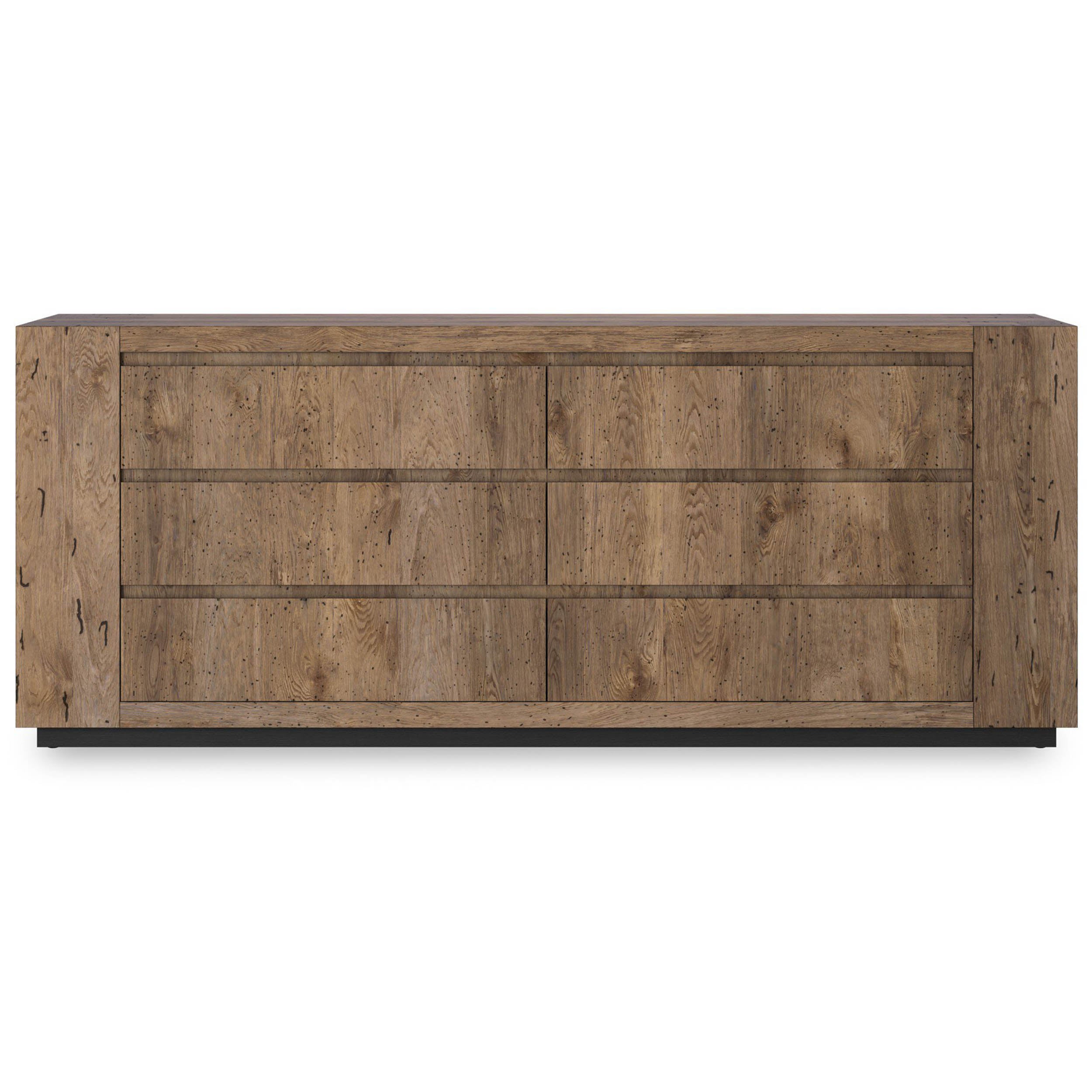 Abaso 6-Drawer Dresser, Rustic Wormwood Oak
