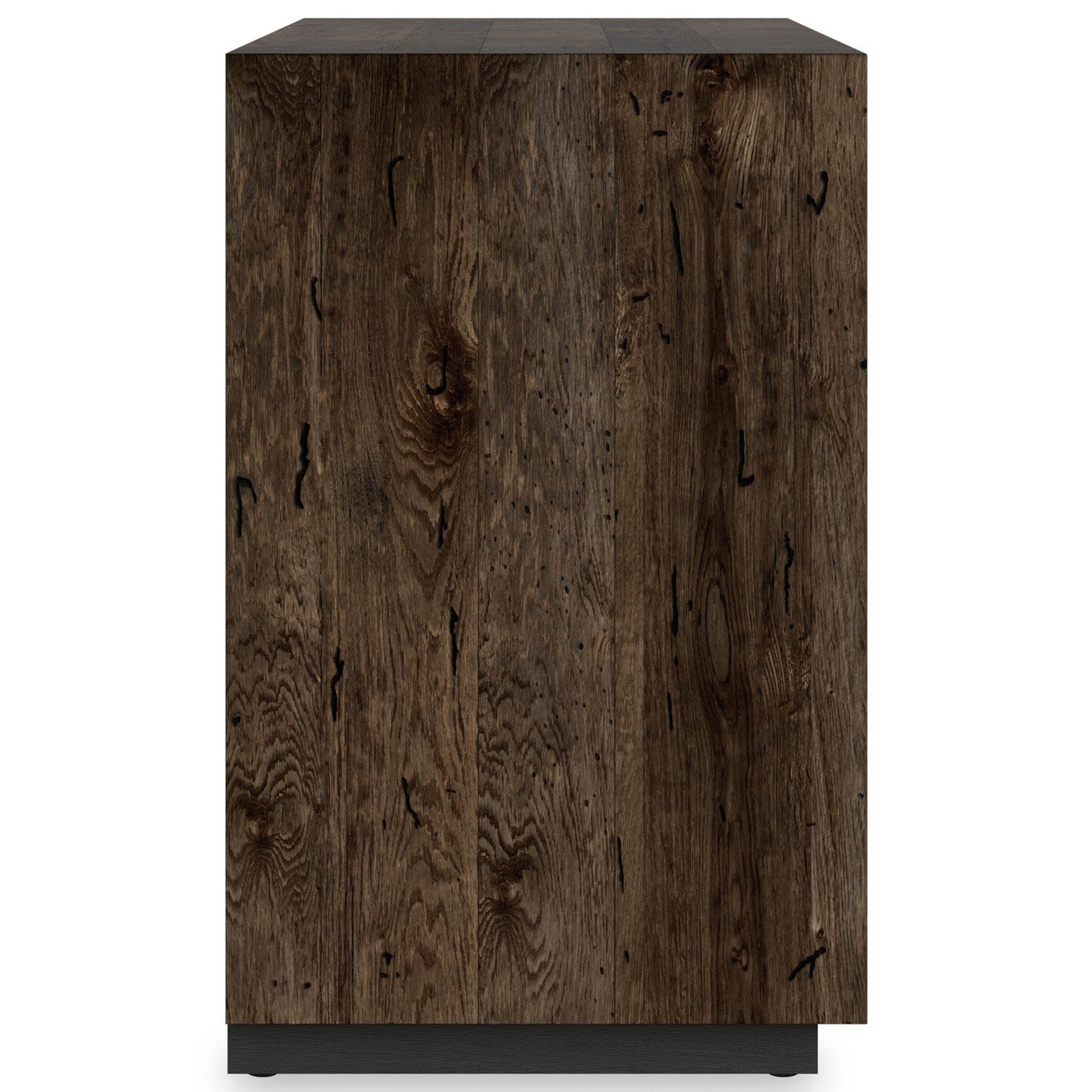 Abaso 6-Drawer Dresser, Ebony Rustic Wormwood Oak