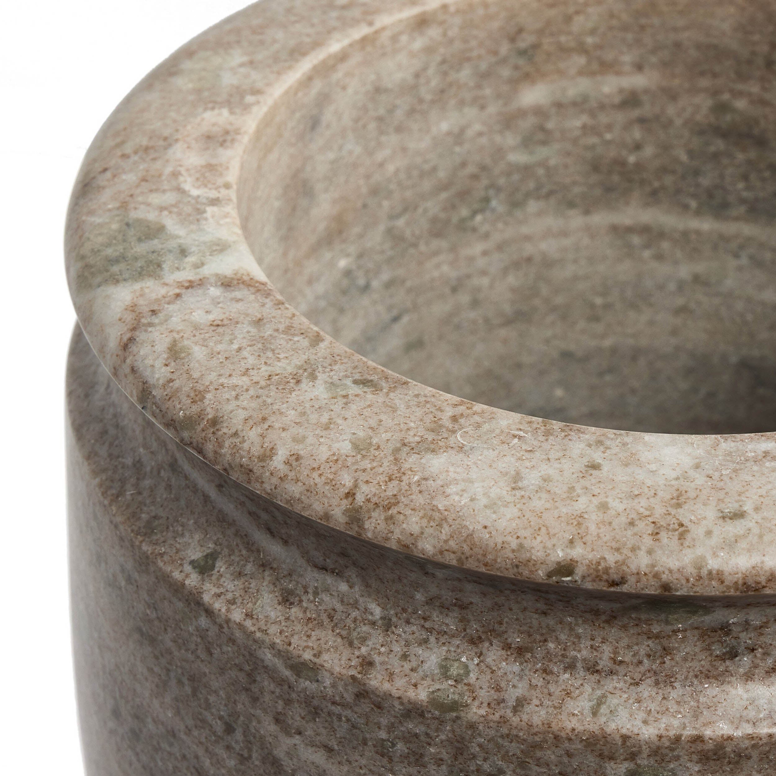 Devi Vase, Antique White Marble