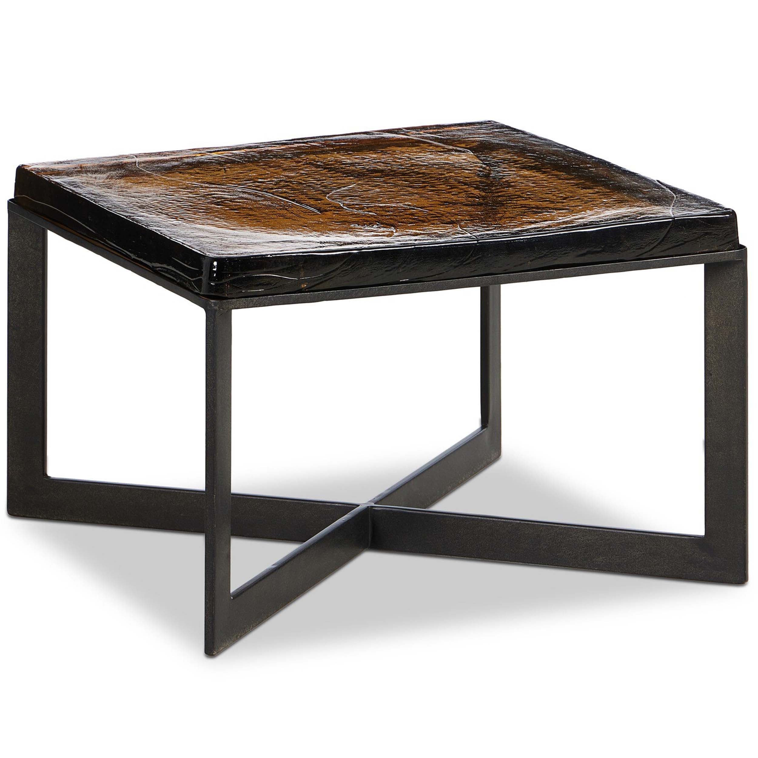 Lennie Cast Glass Bunching Table, Amber Cast Glass